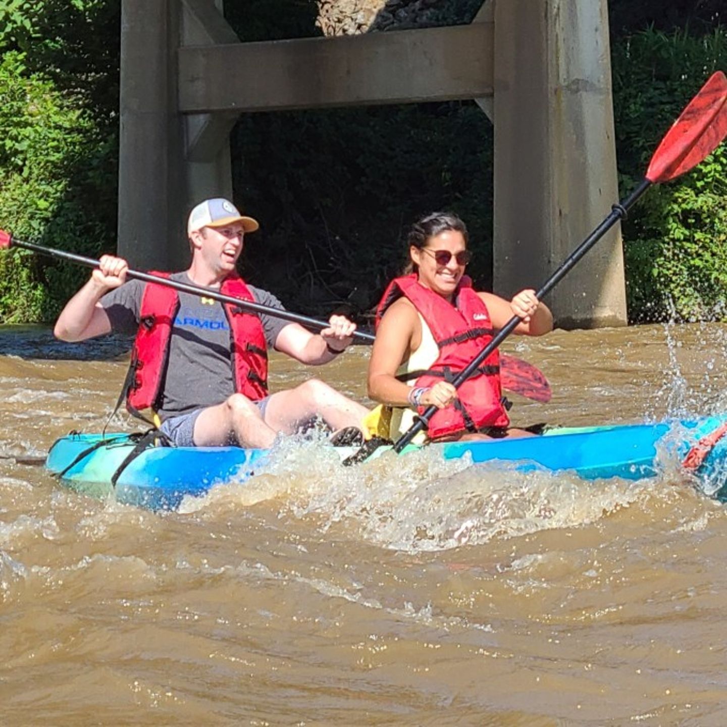 Two people kayaking