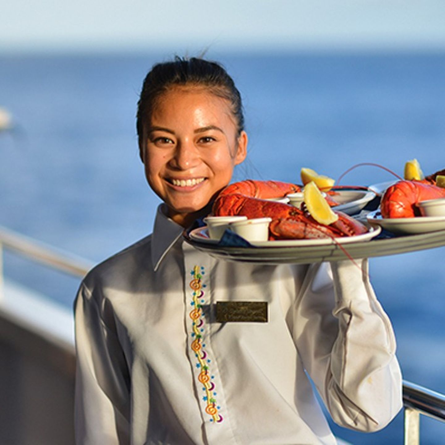 Server with Tray of Food