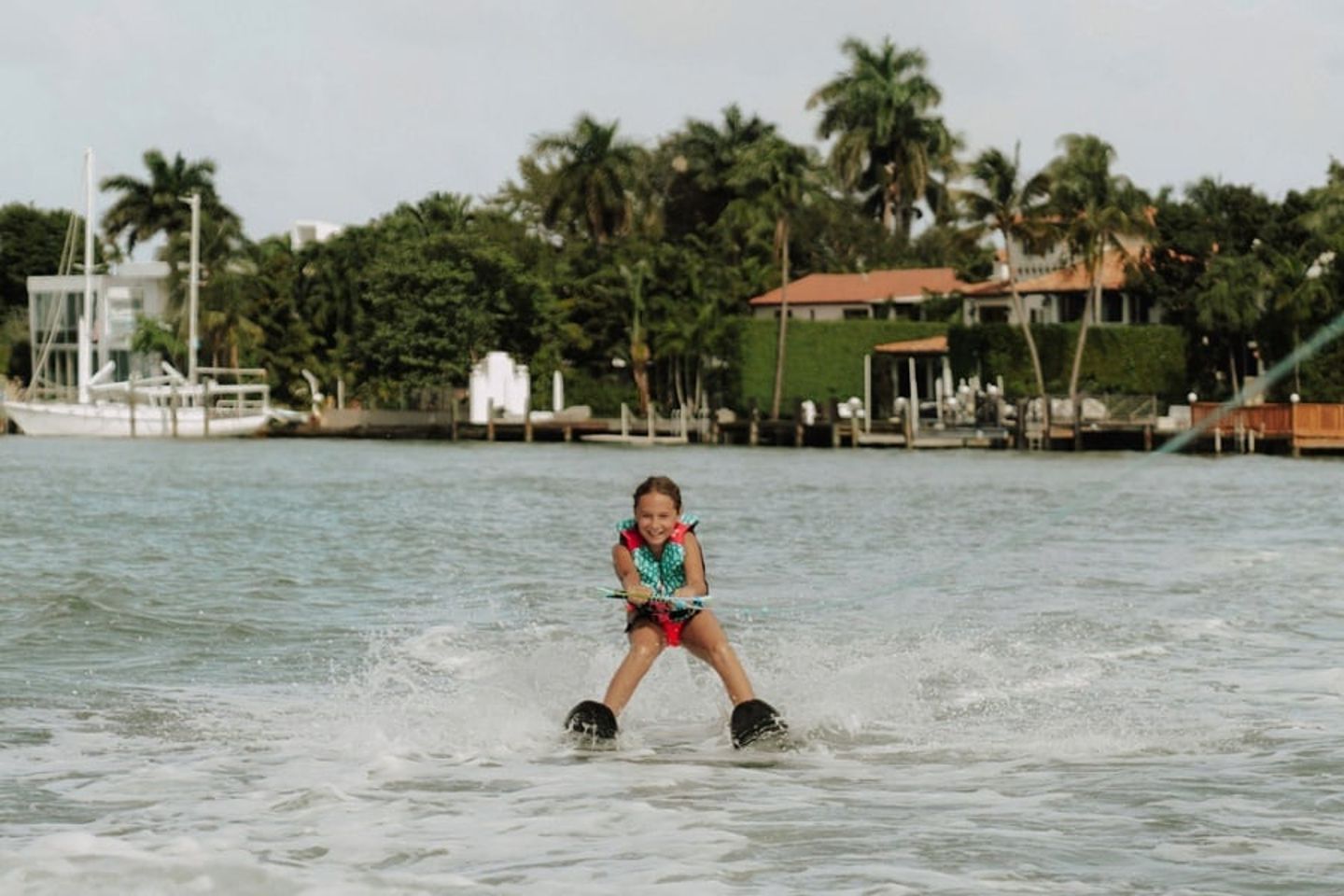 Girl water skiing