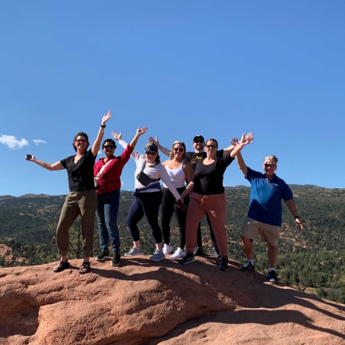 Group on rock