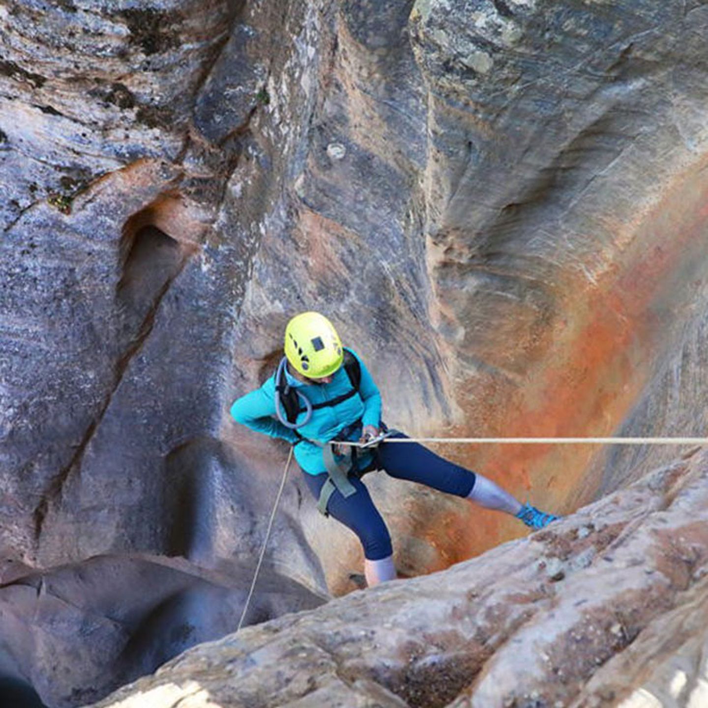 Girl Rappelling