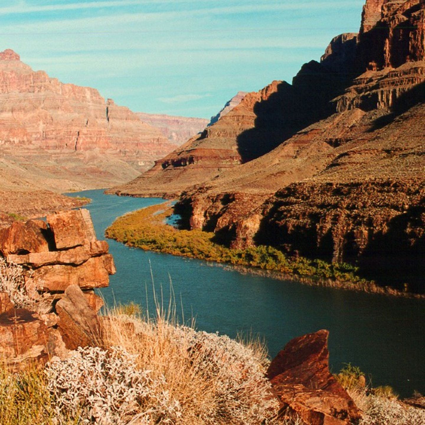 River running through canyon
