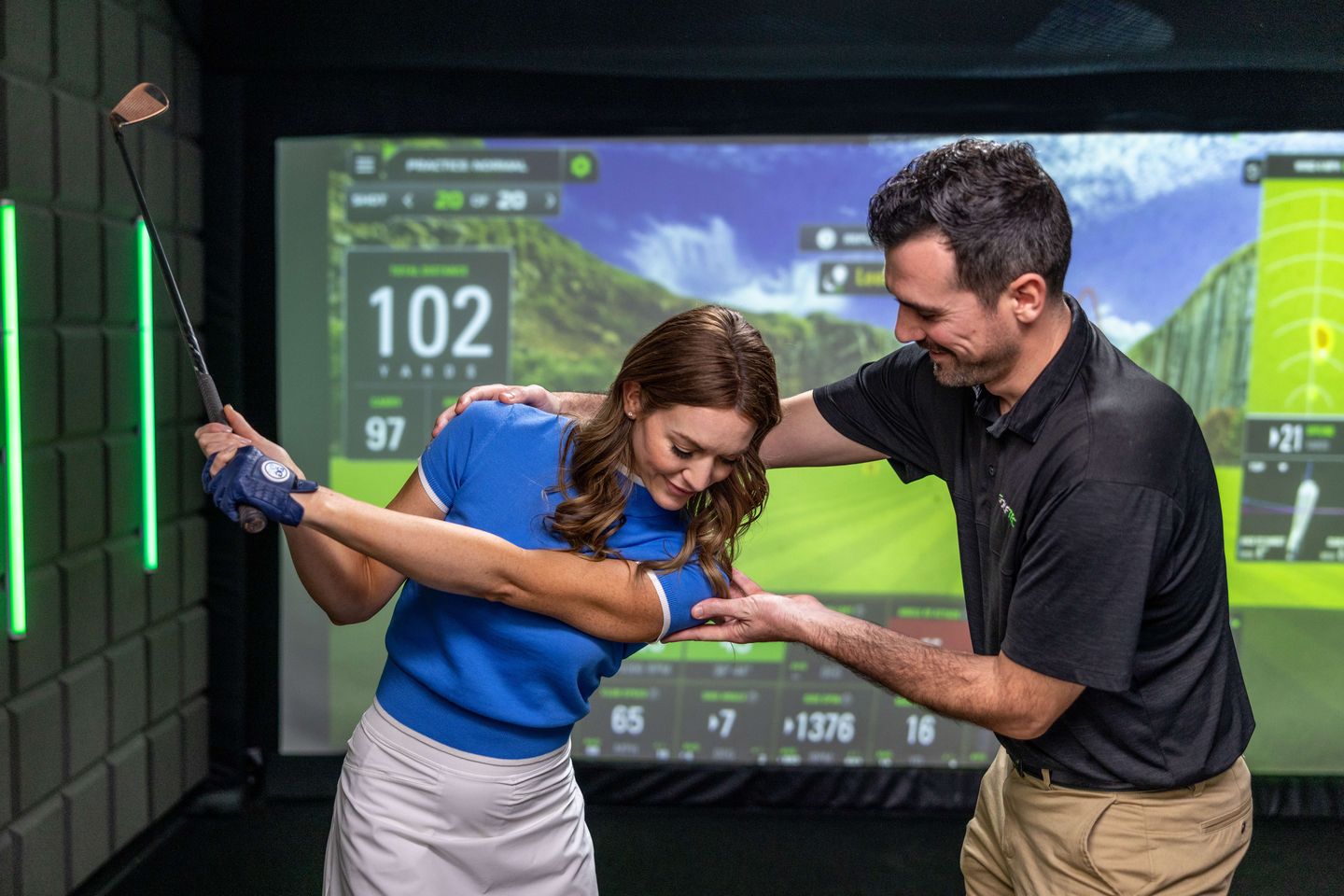 Man assisting swing