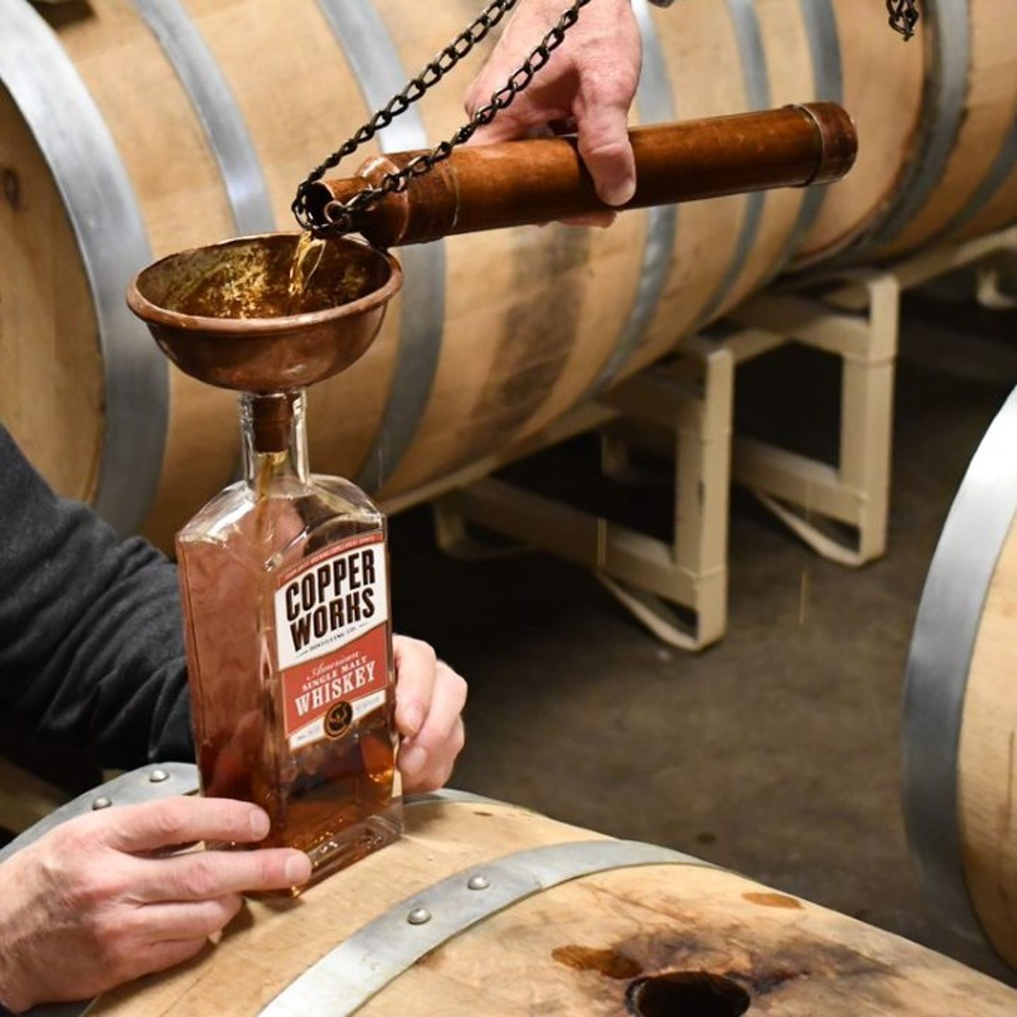 Bottle being filled