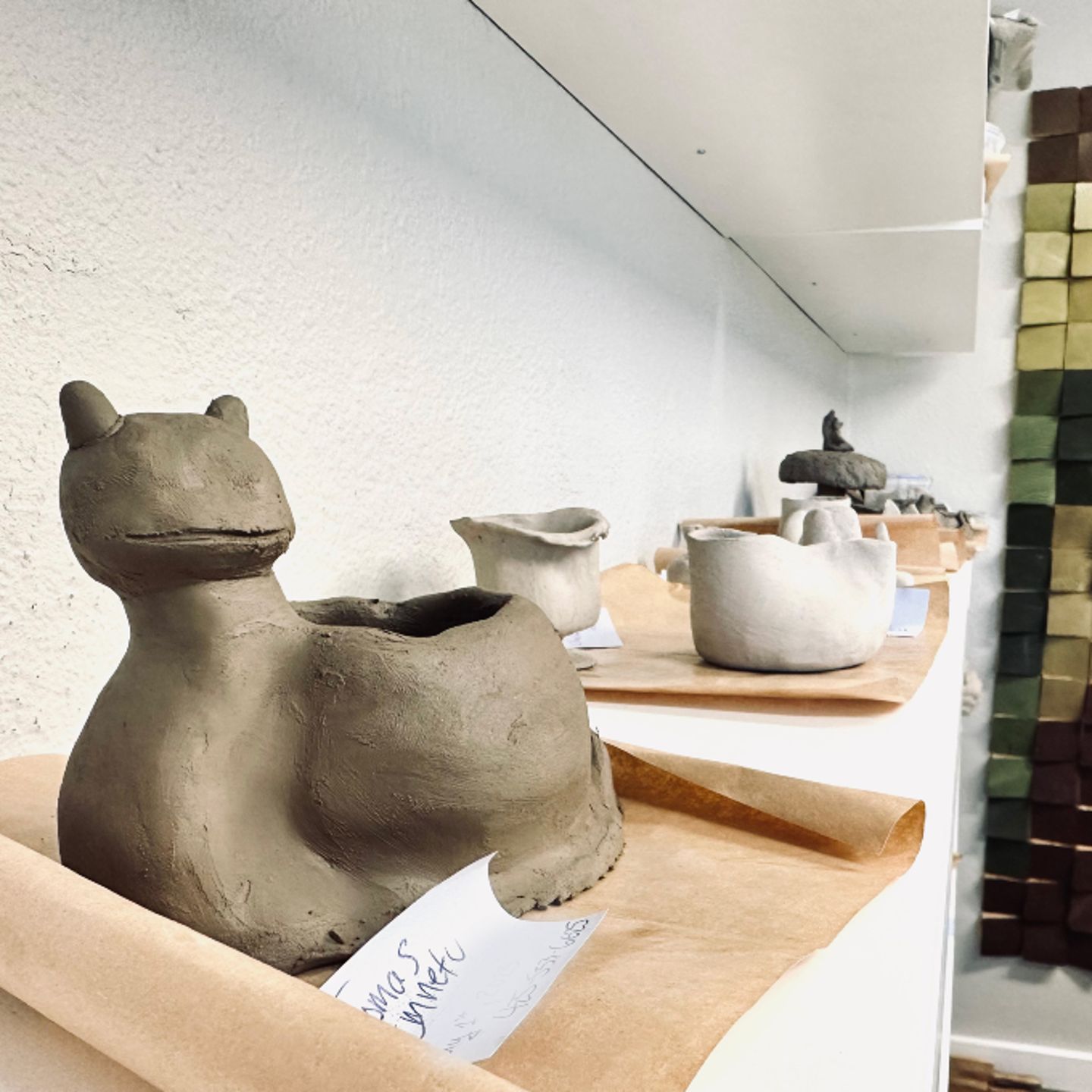 Finished pottery ready to be fired