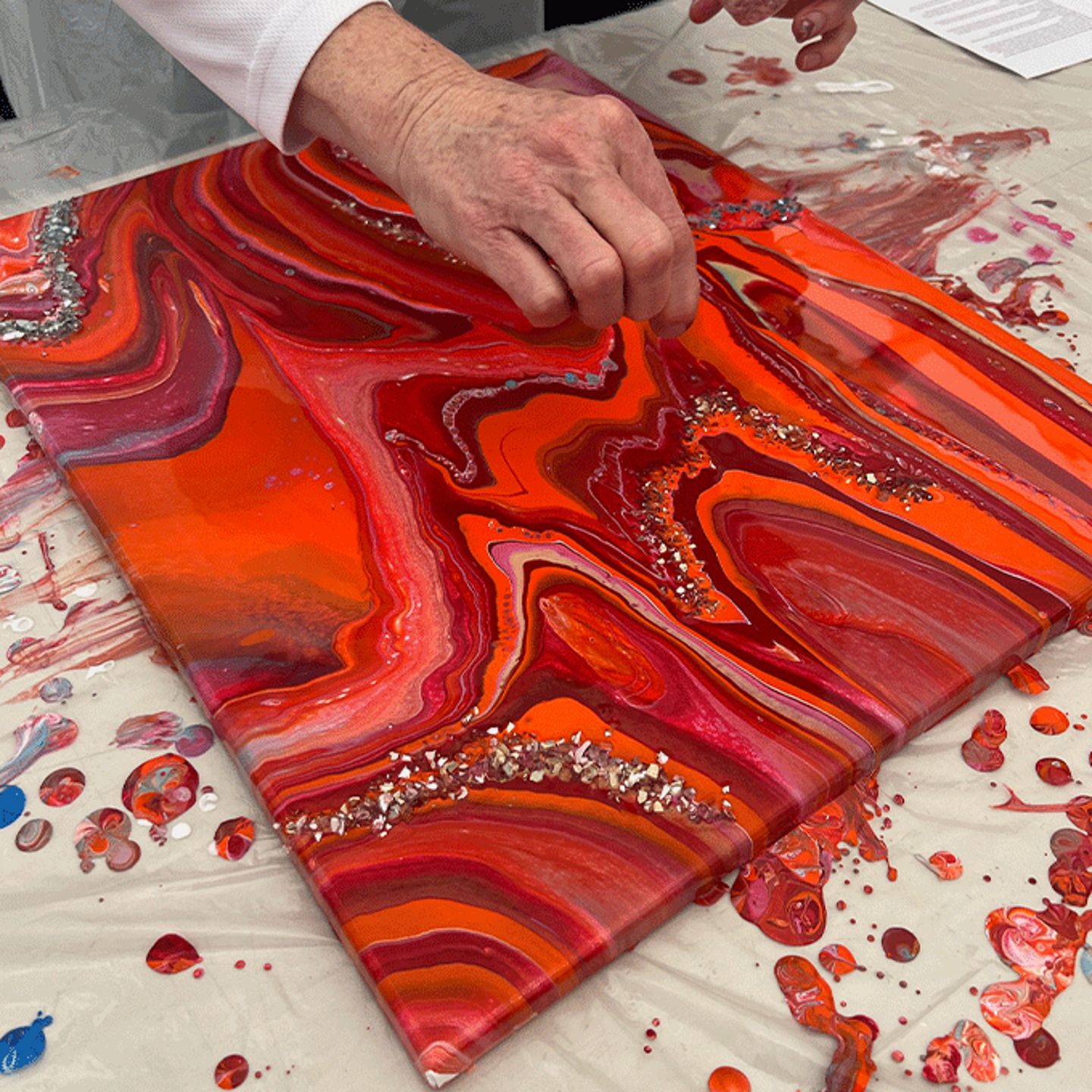Red Pour Art