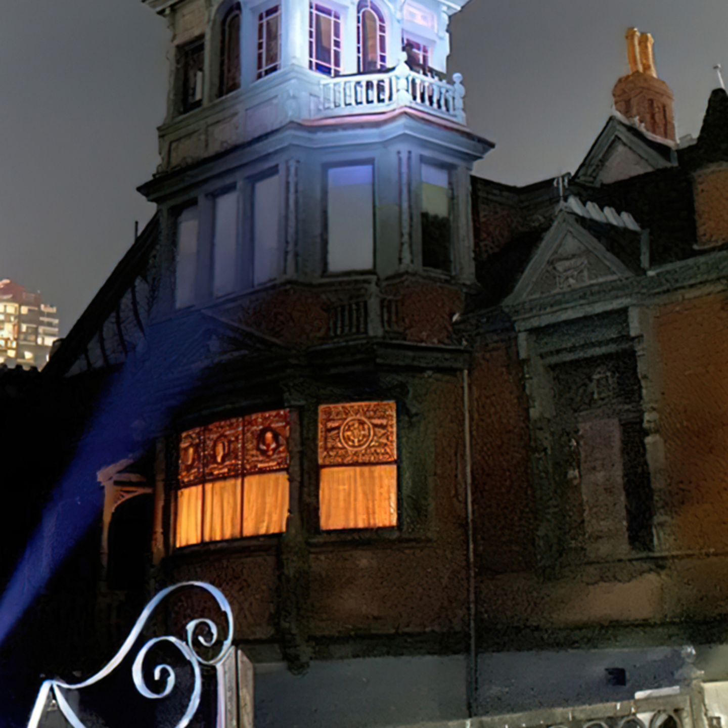 Flashlight on building