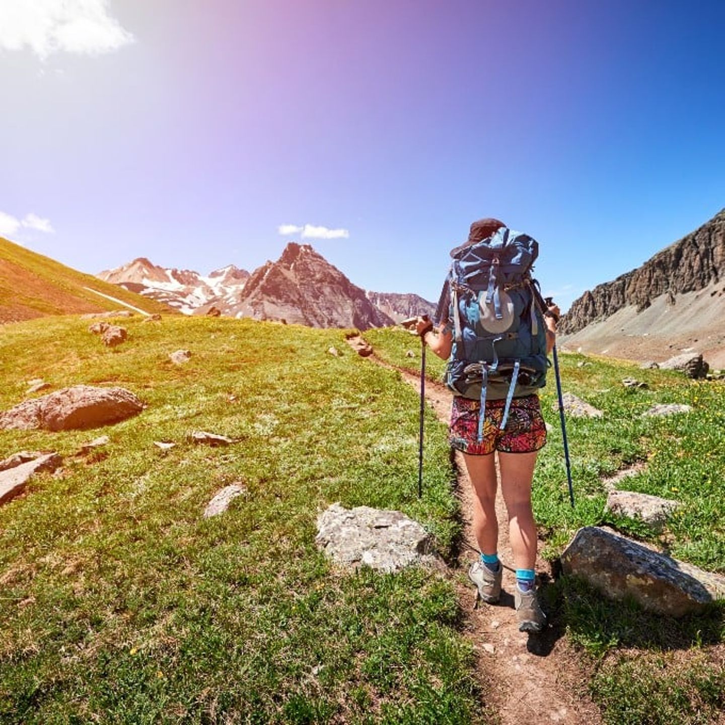 Person hiking on trail