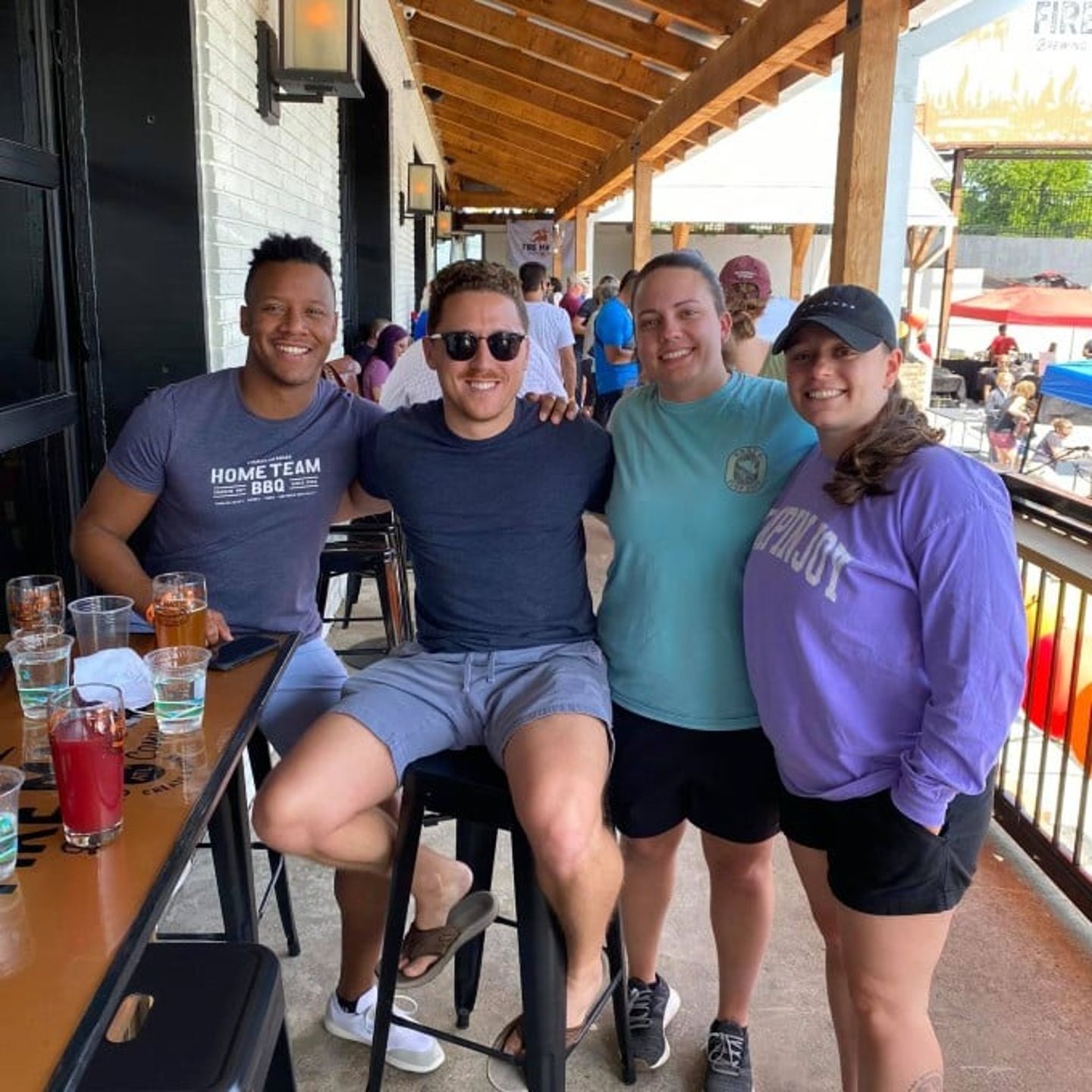 Group drinking beers