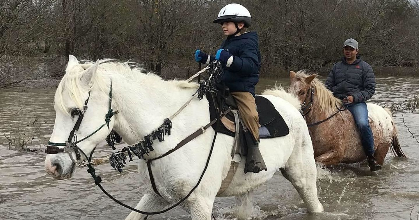 Riding through water