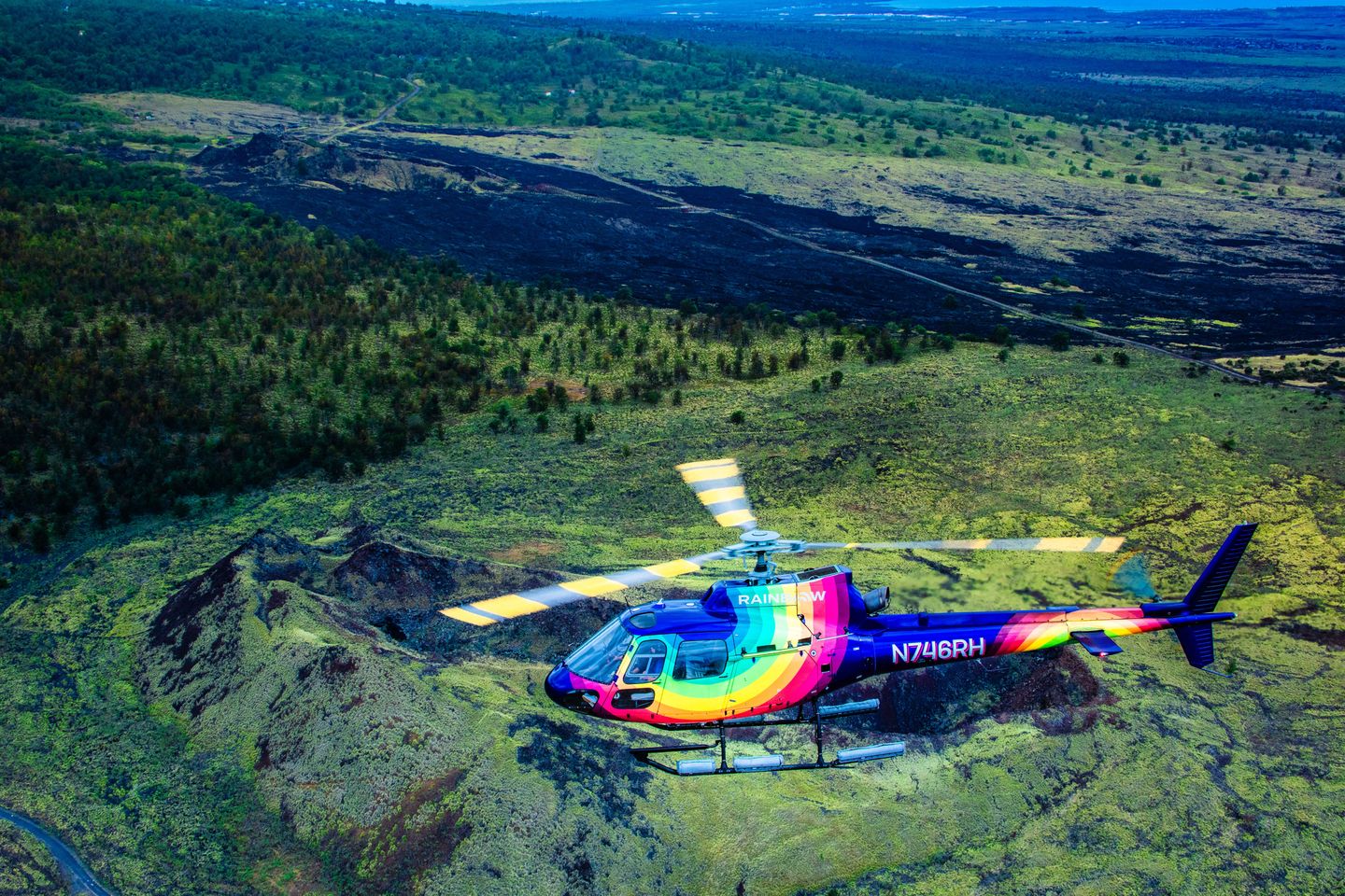 Helicopter flying