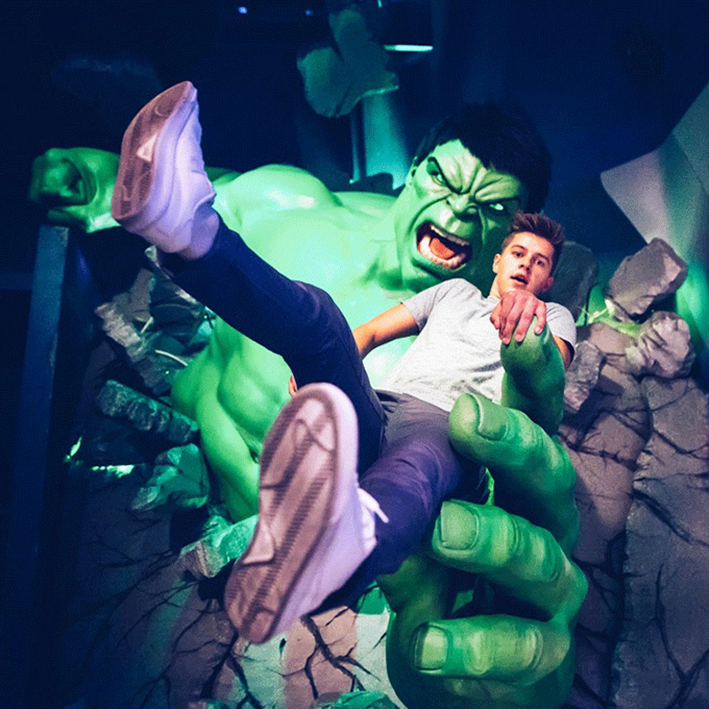 The images shown depict wax figures created and owned by Madame Tussauds.