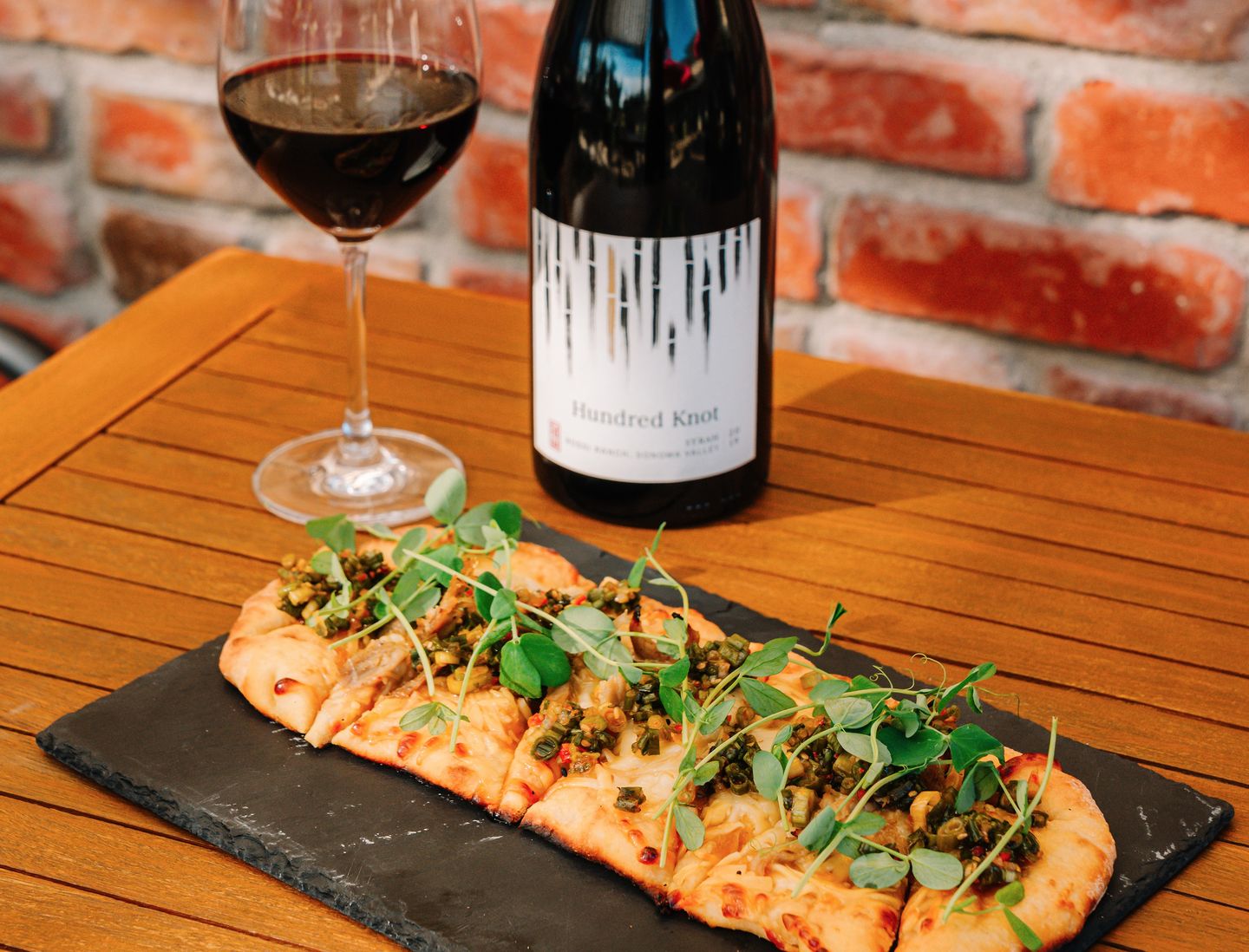 Wine and flatbread