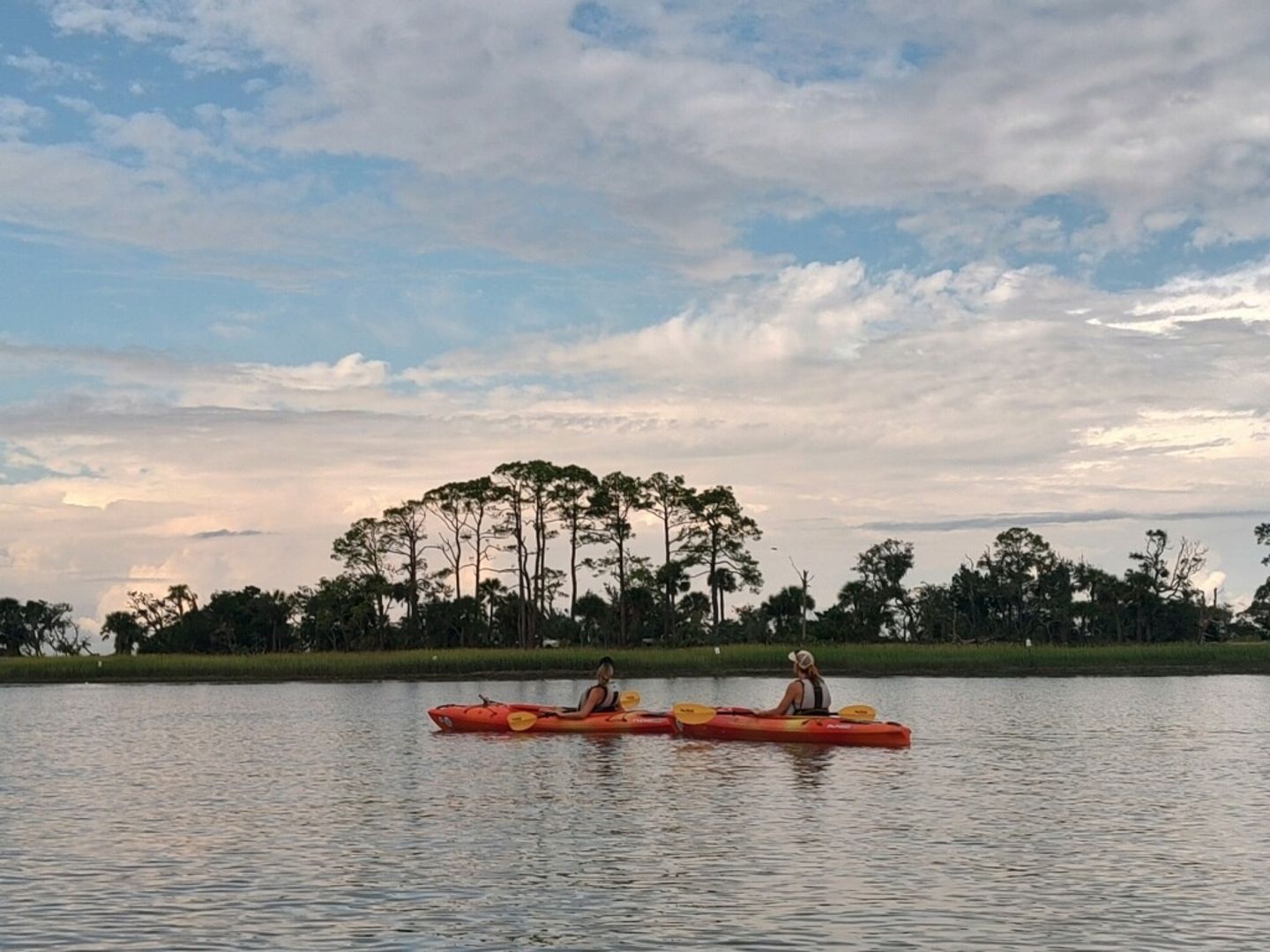 Two people in kayaks