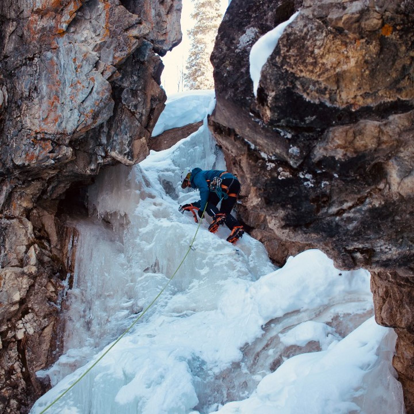 Person climbing up