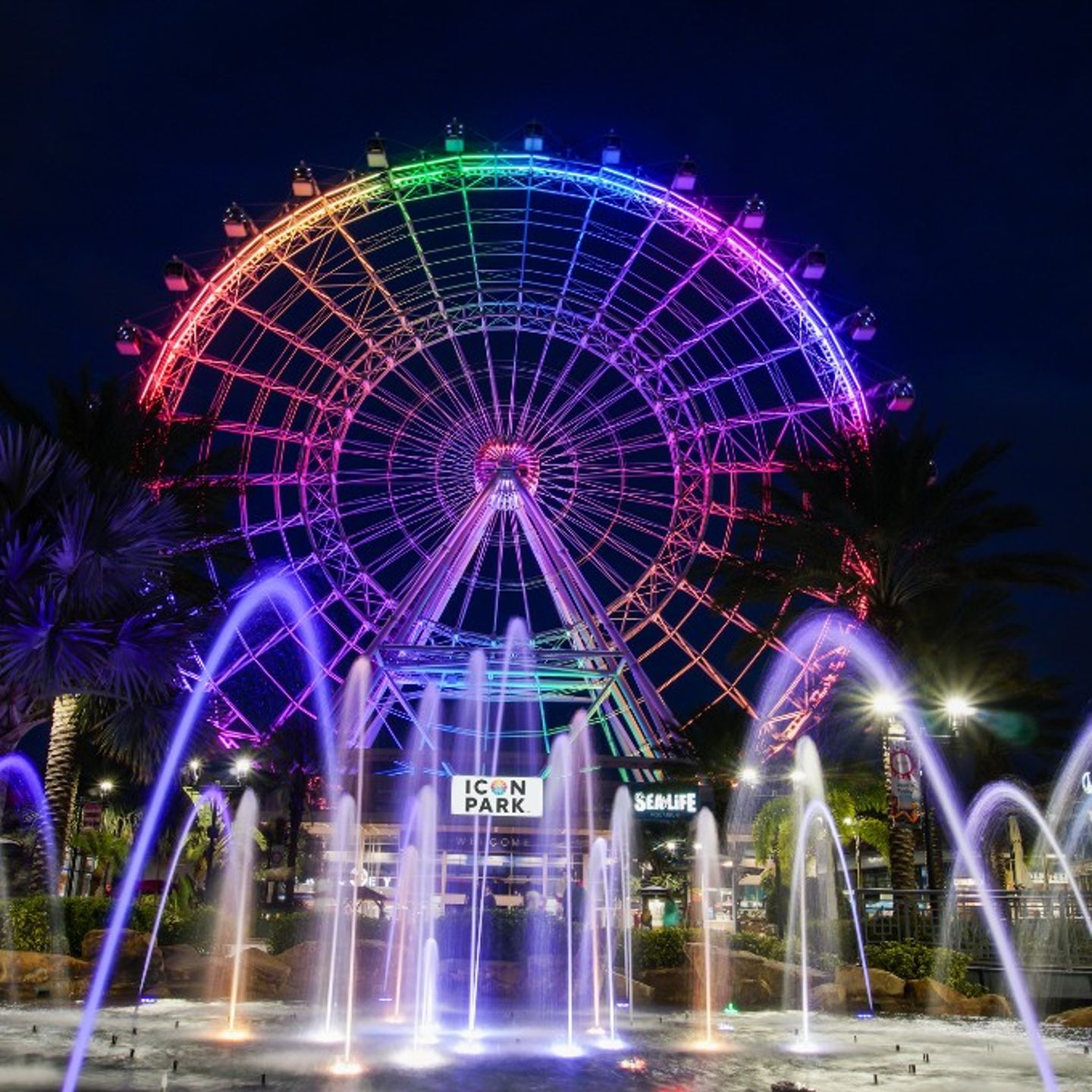 Icon Park at night
