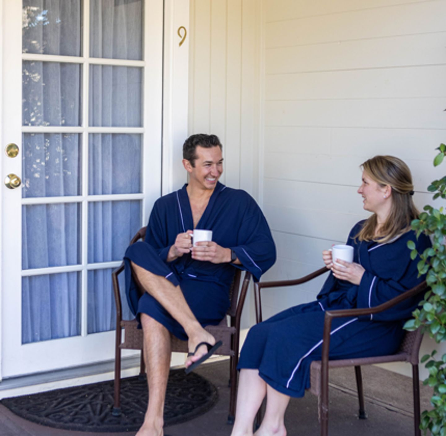 Couple enjoying coffee