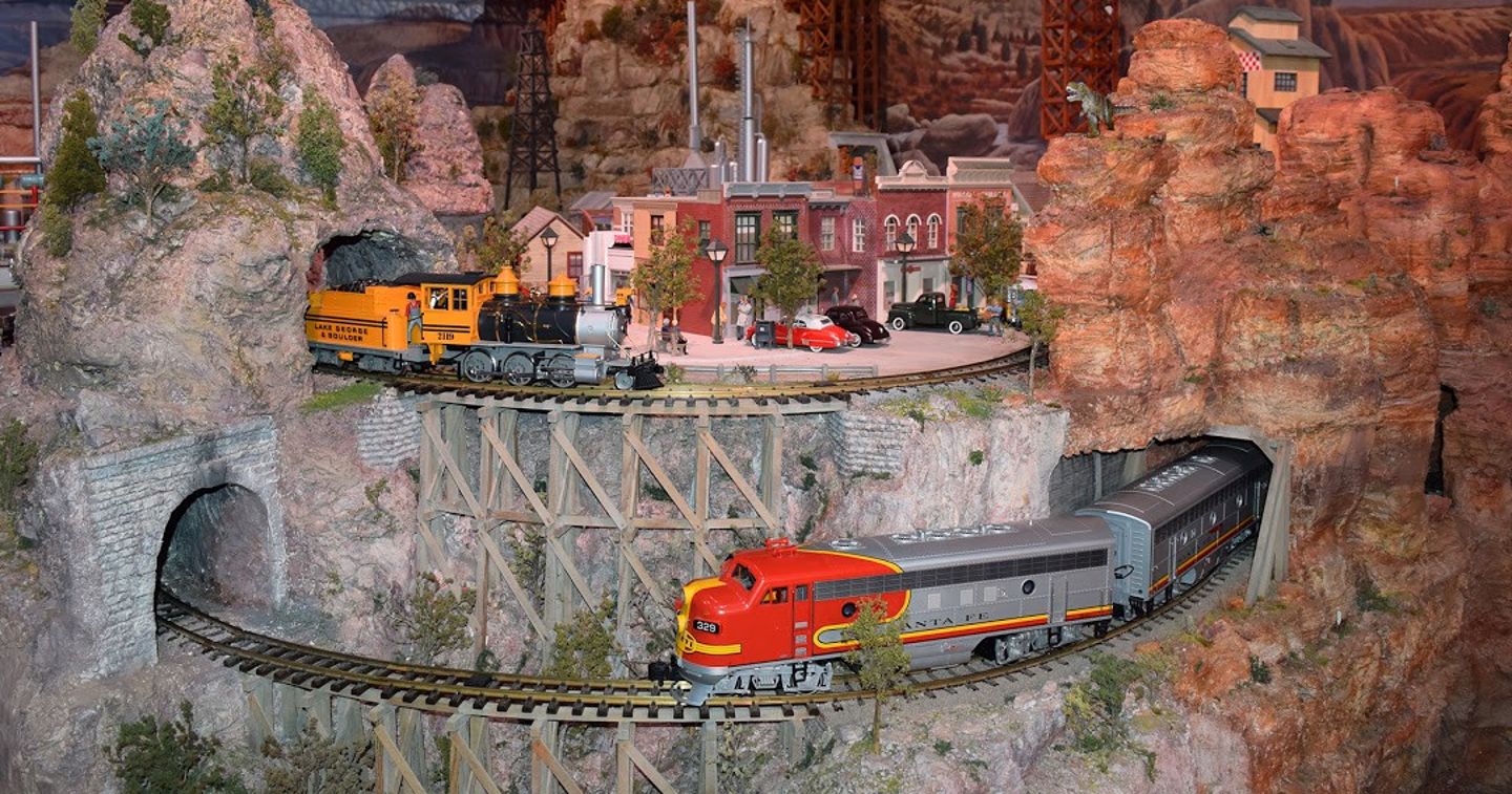 Trains on railroad