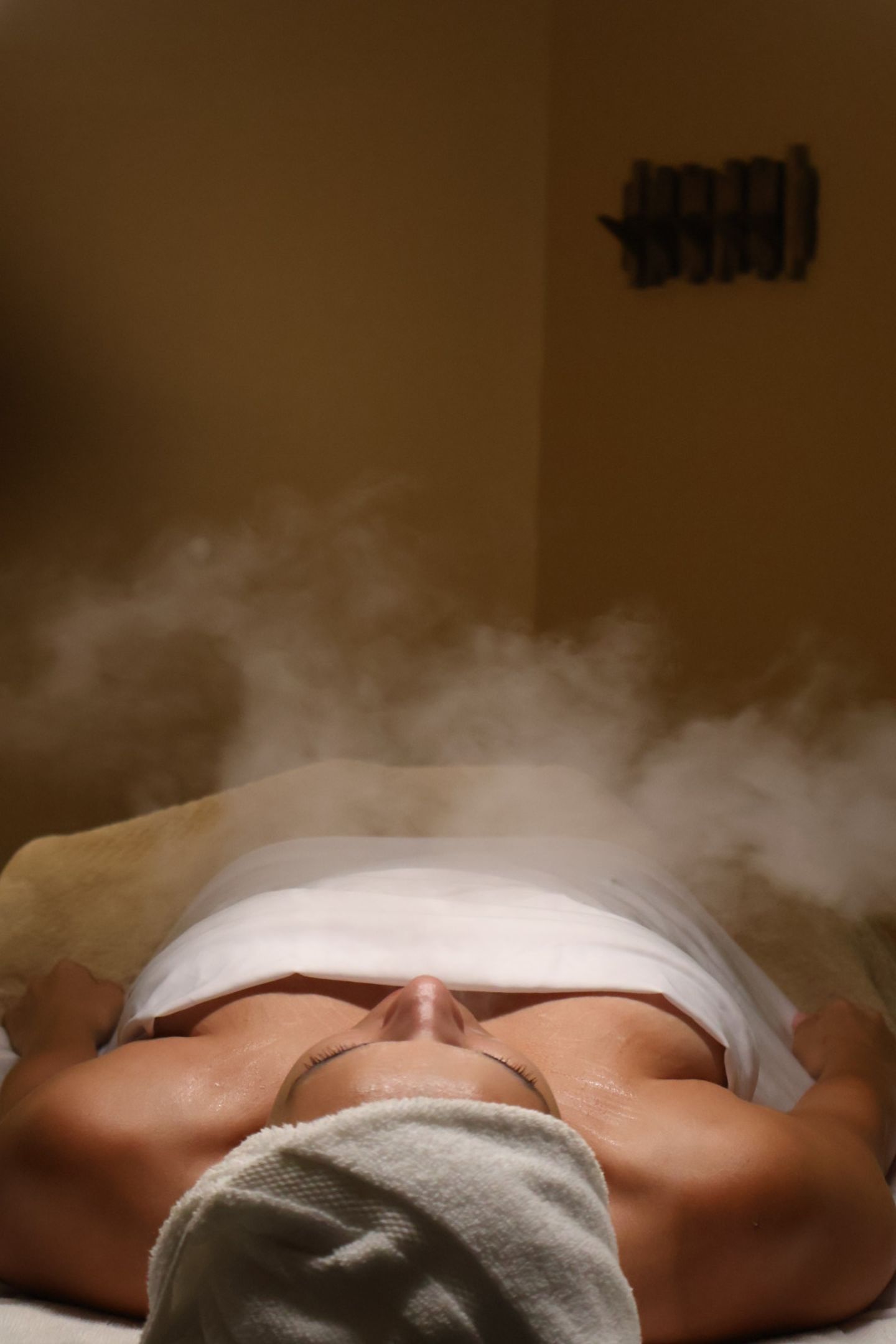 Woman in steam
