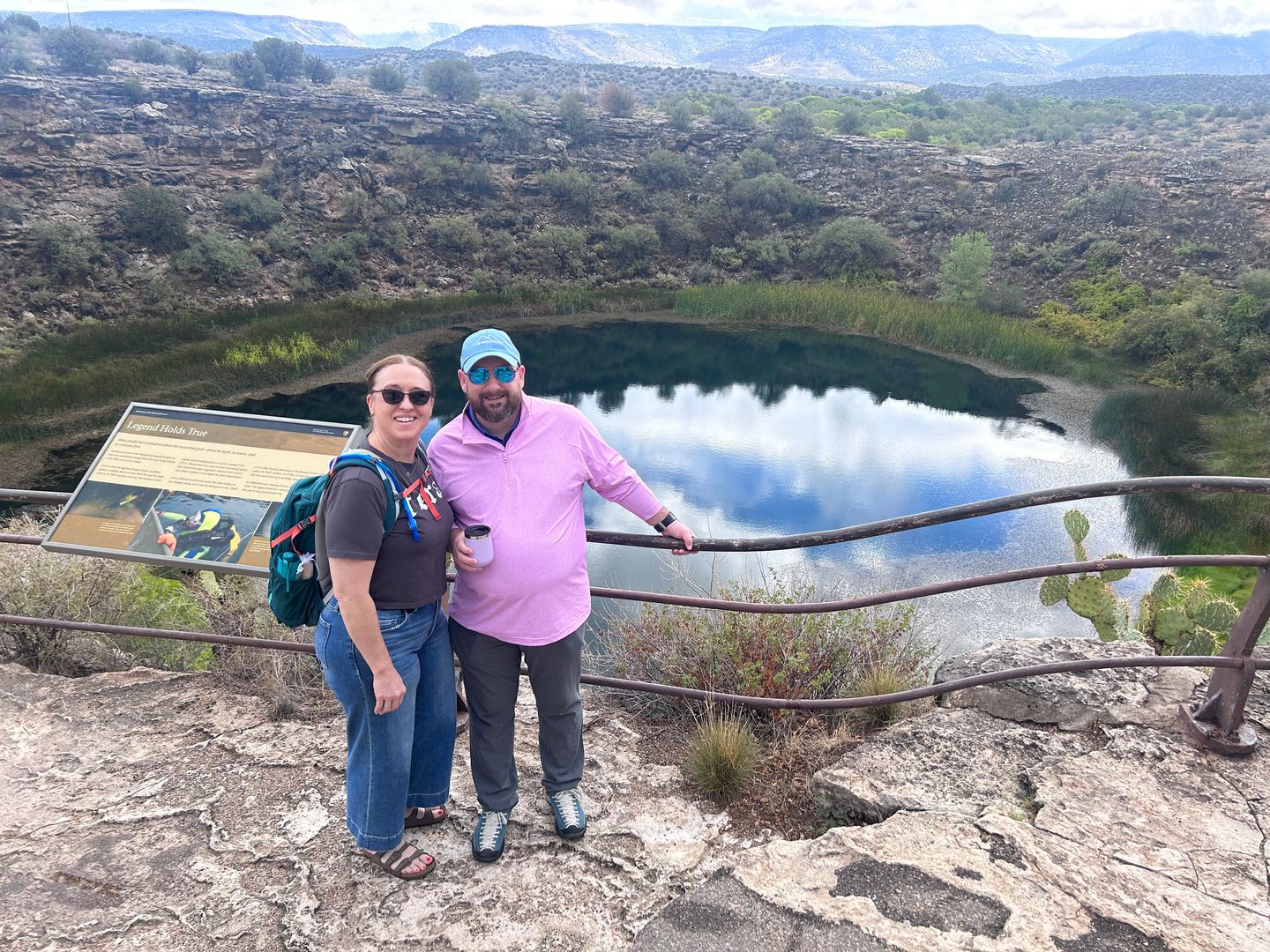 Couple in front of lake