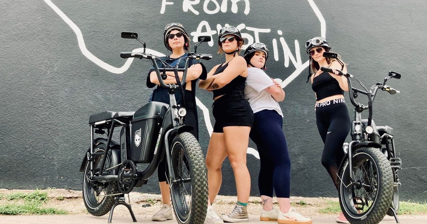 Group photo with bikes