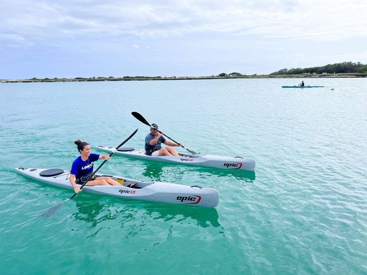 Two people kayaking
