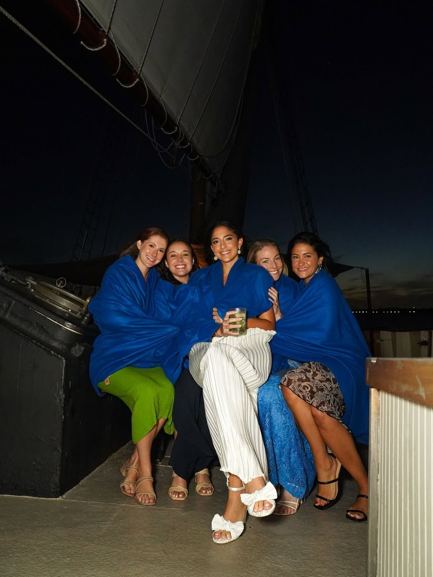 Group on boat