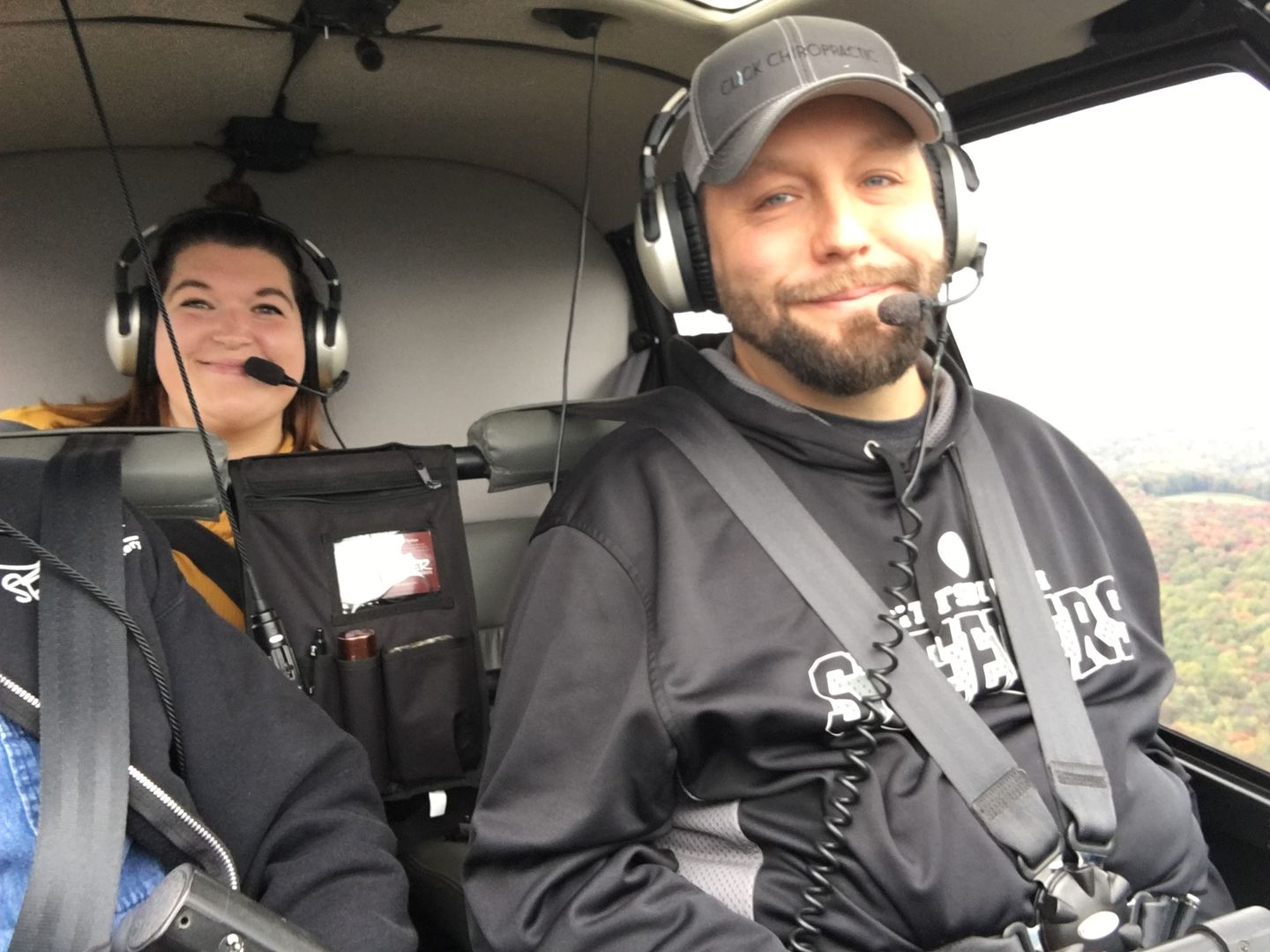 Flight in helicopter