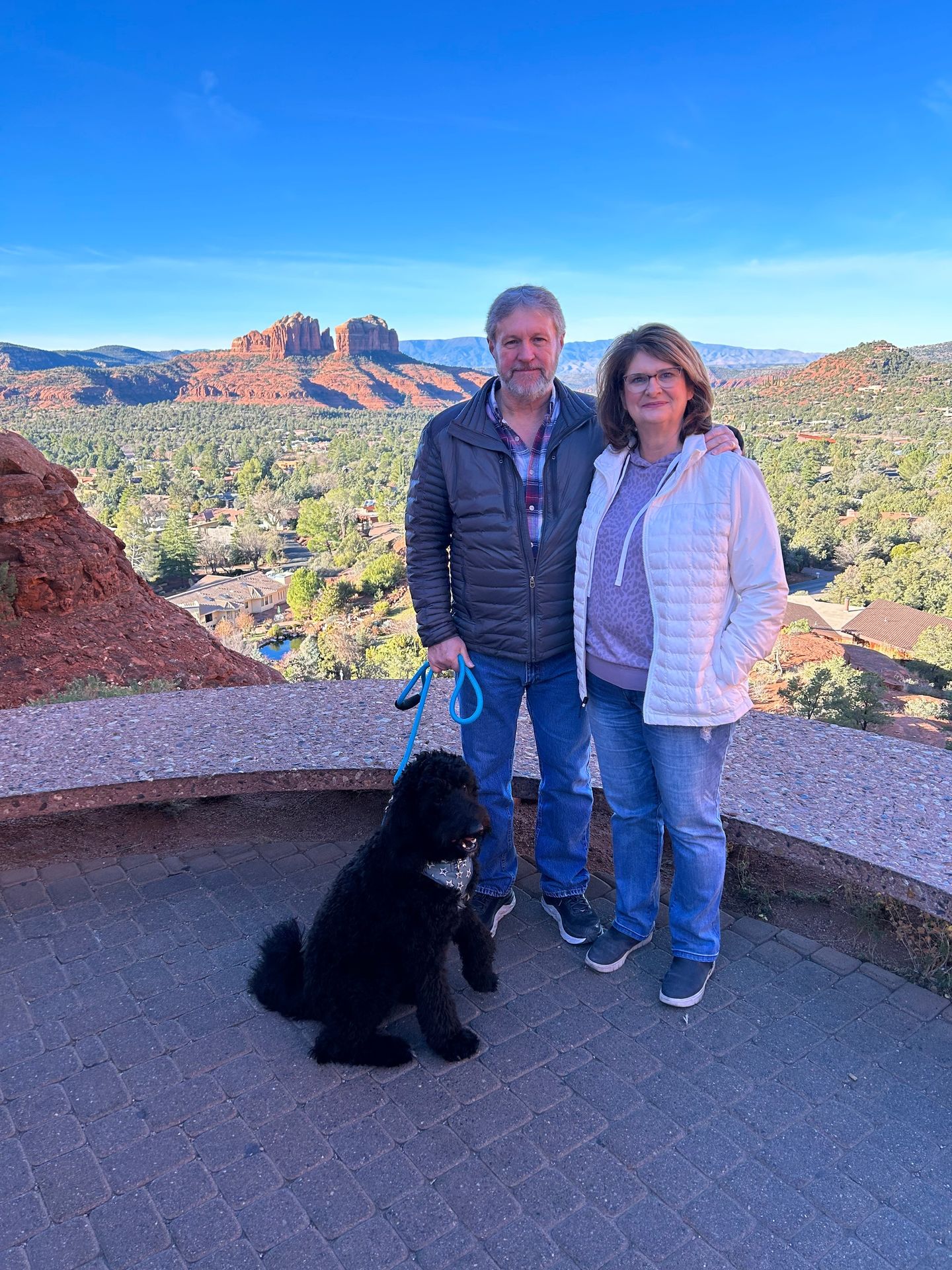 Couple with dog