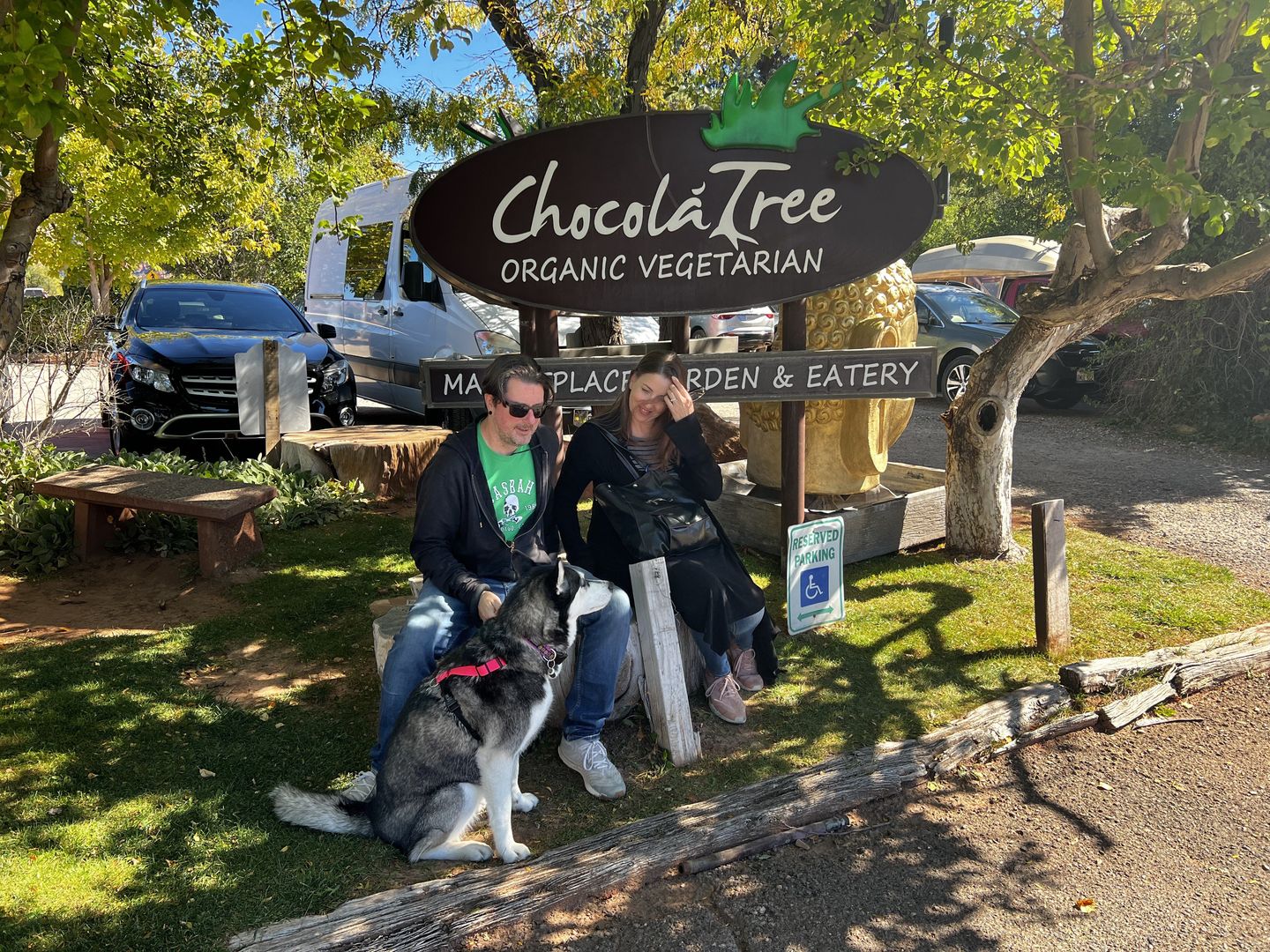Couple at chocolate tree