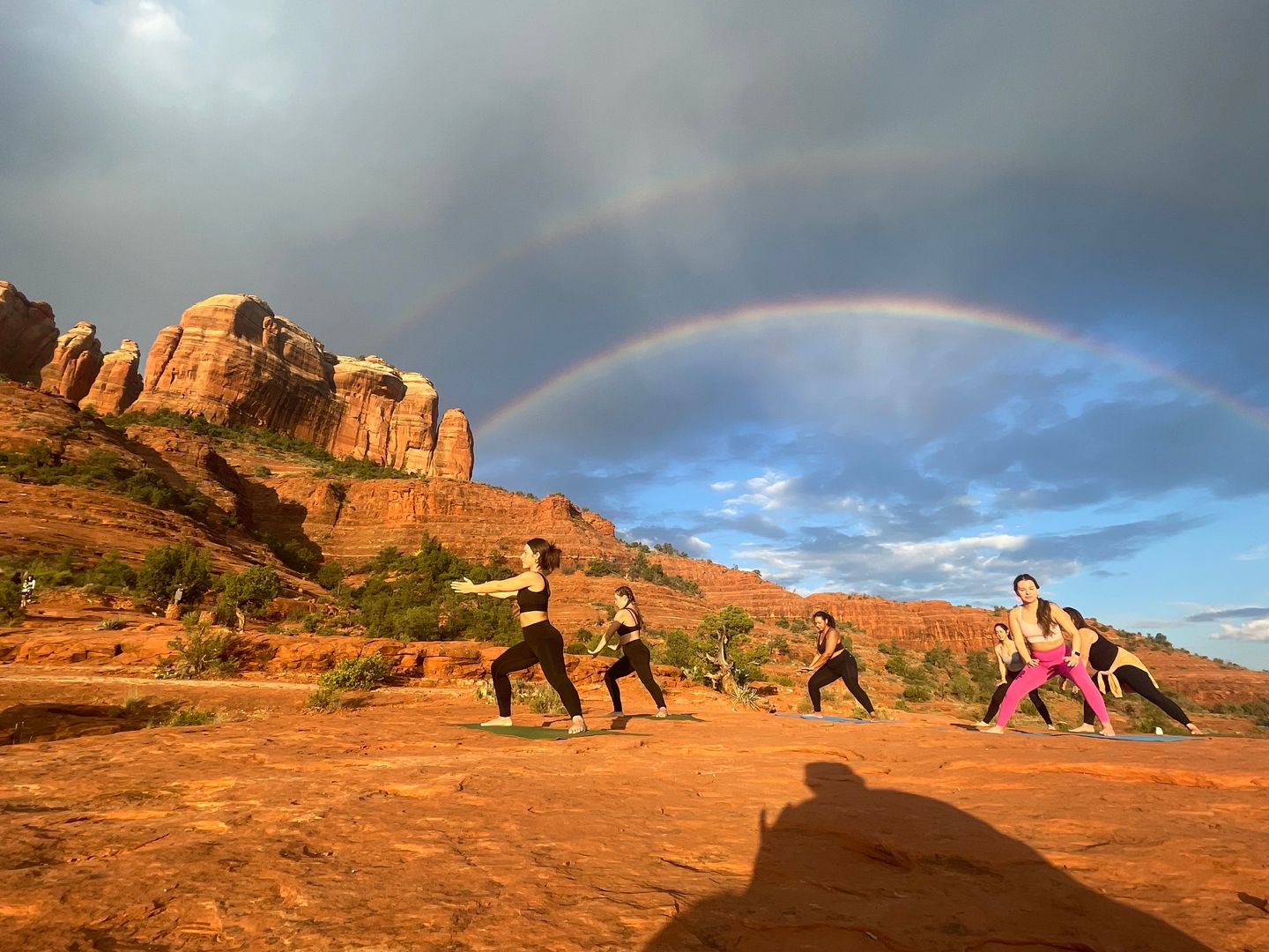 Group doing yoga
