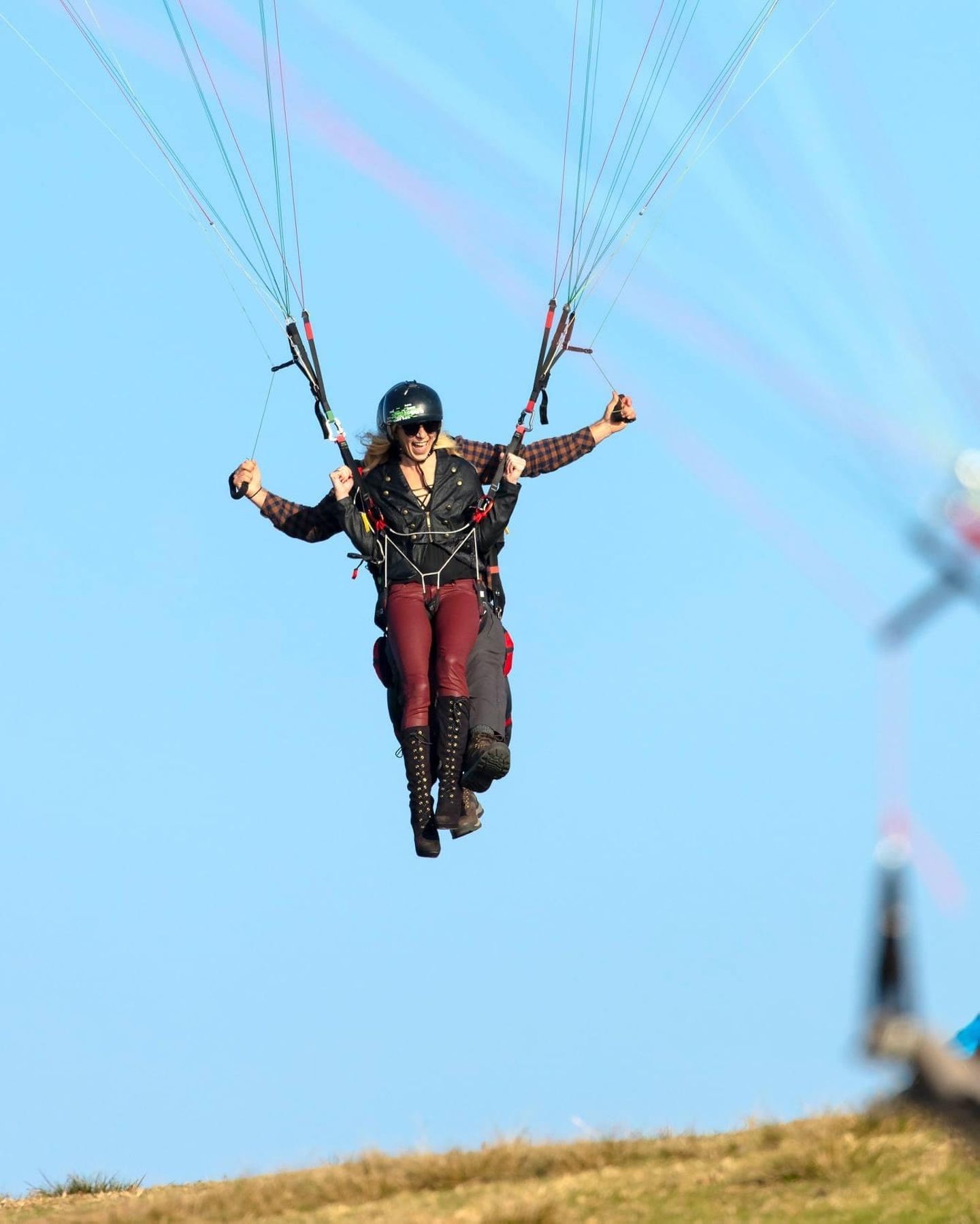 People landing