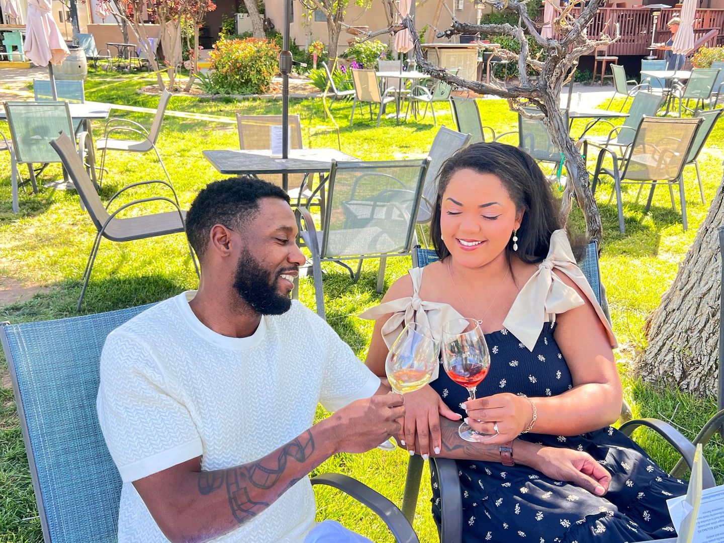 Couple enjoying wine