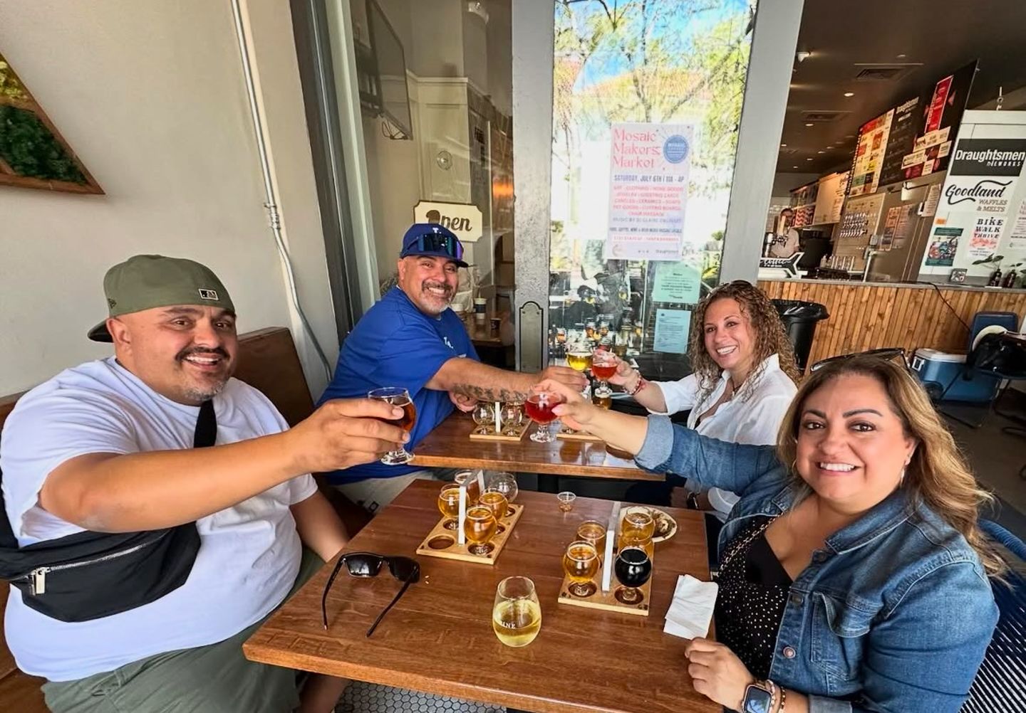 Group enjoying beers