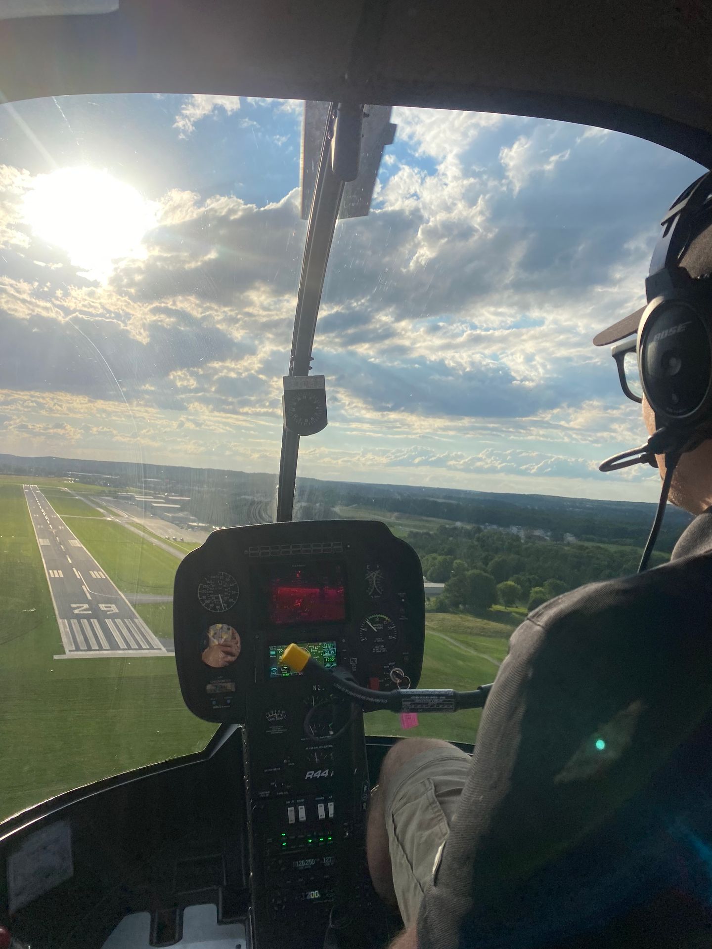 Person flying helicopter