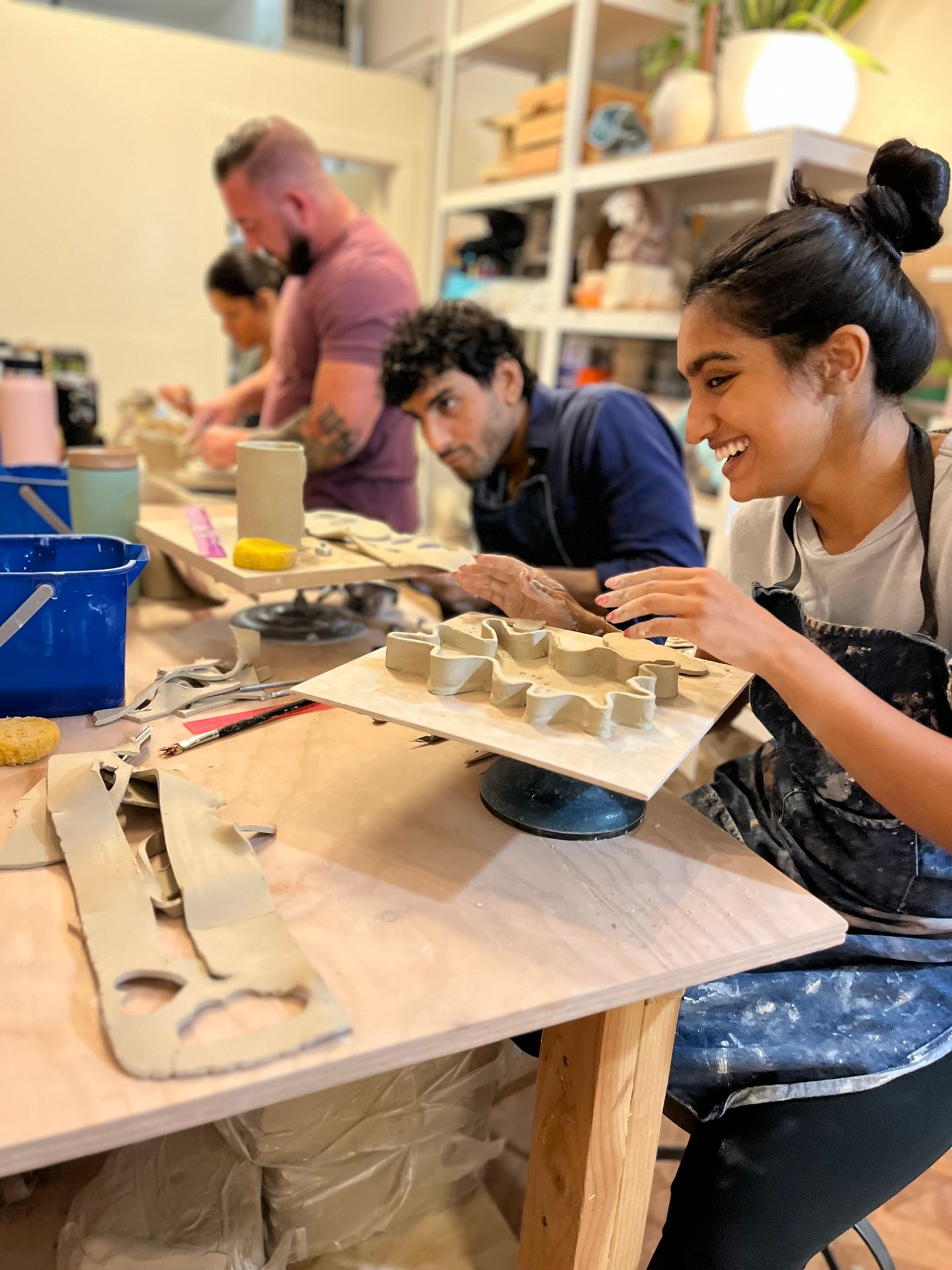 People making clay