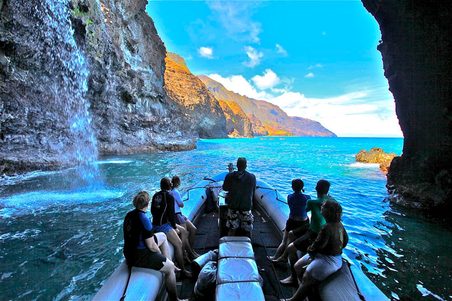 Raft in cave