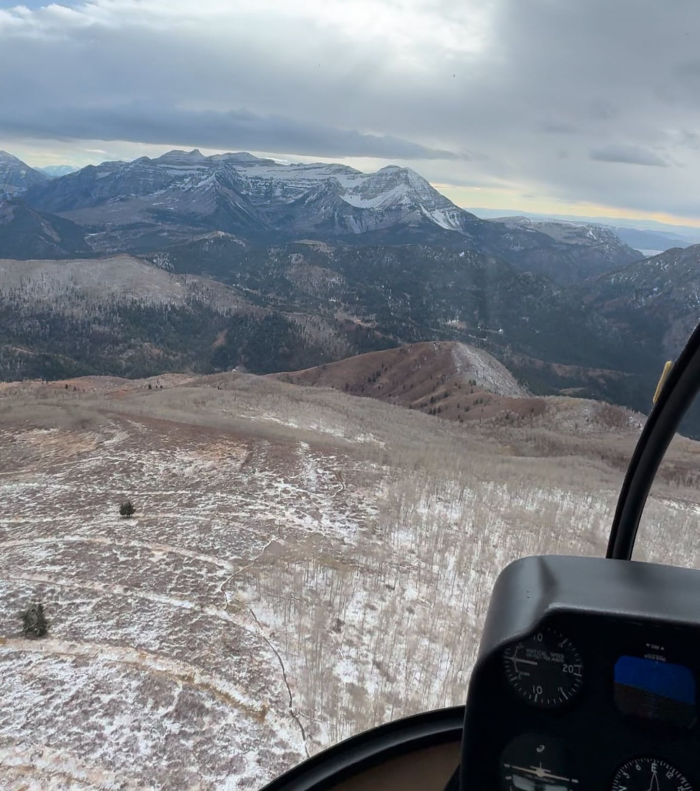 Helicopter in mountains