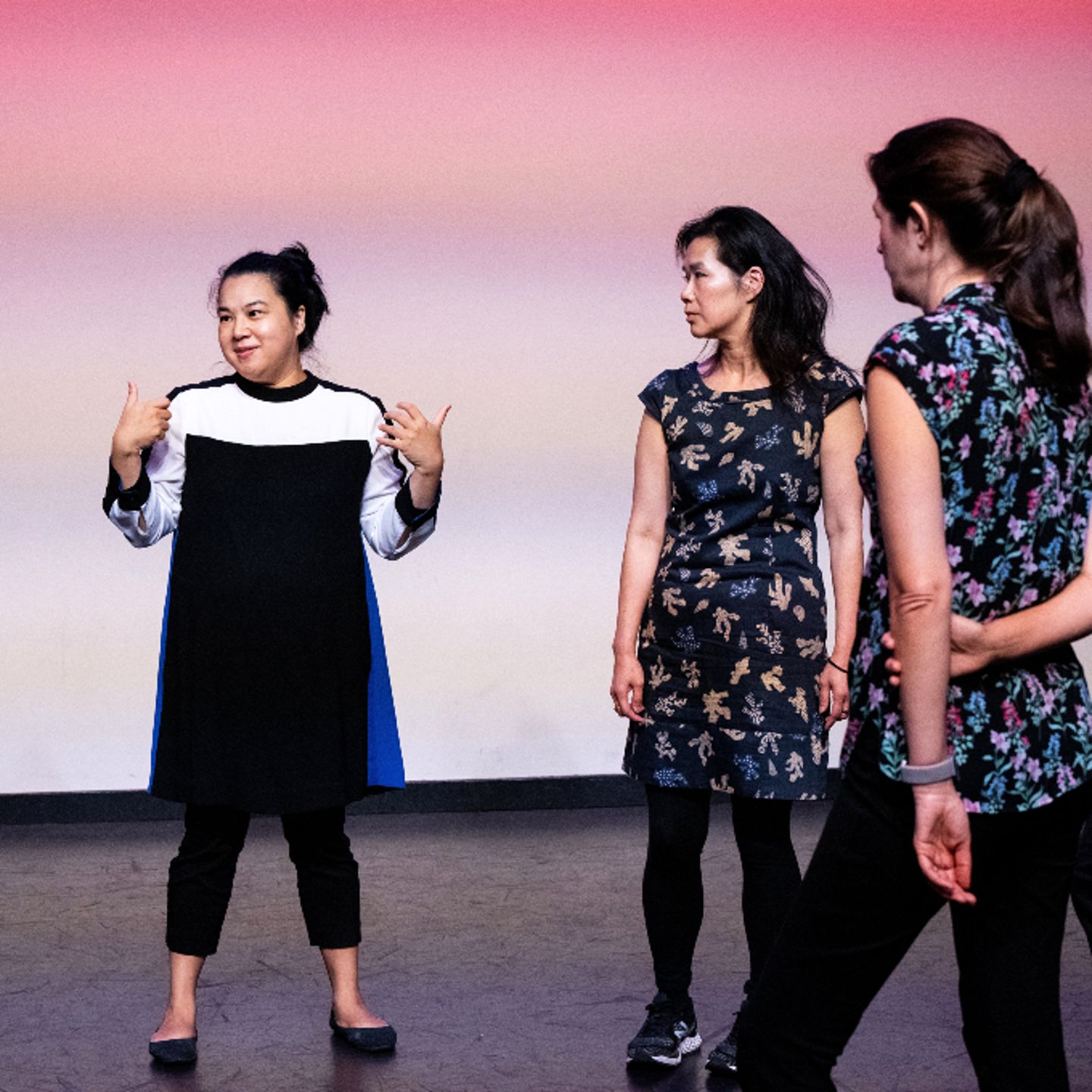 Improv group on stage