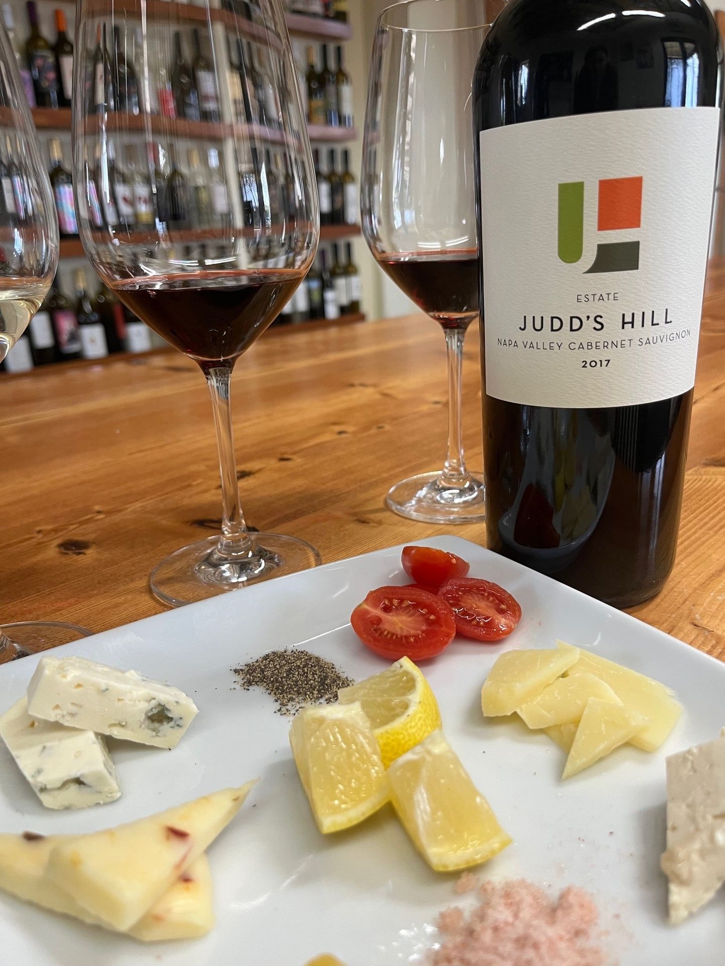 Wine and tasting plate