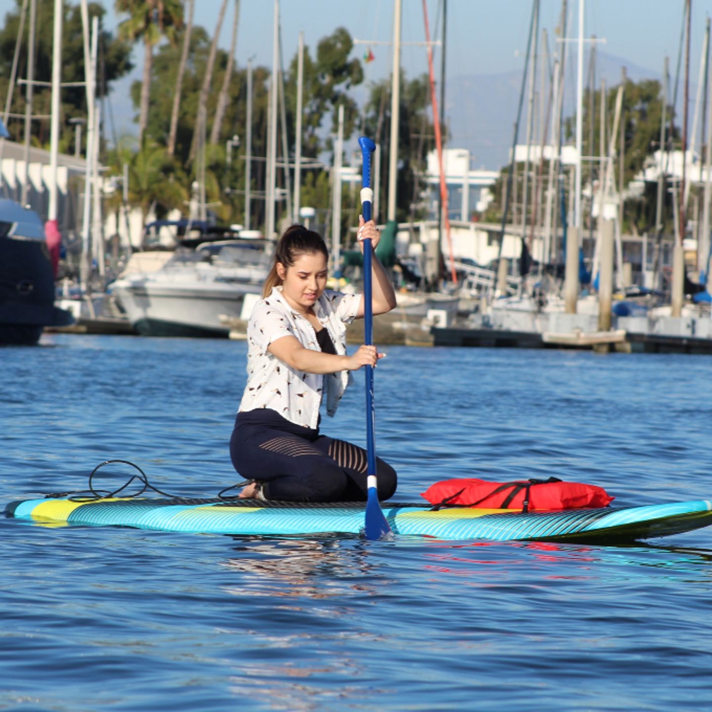 Woman paddle boarding 