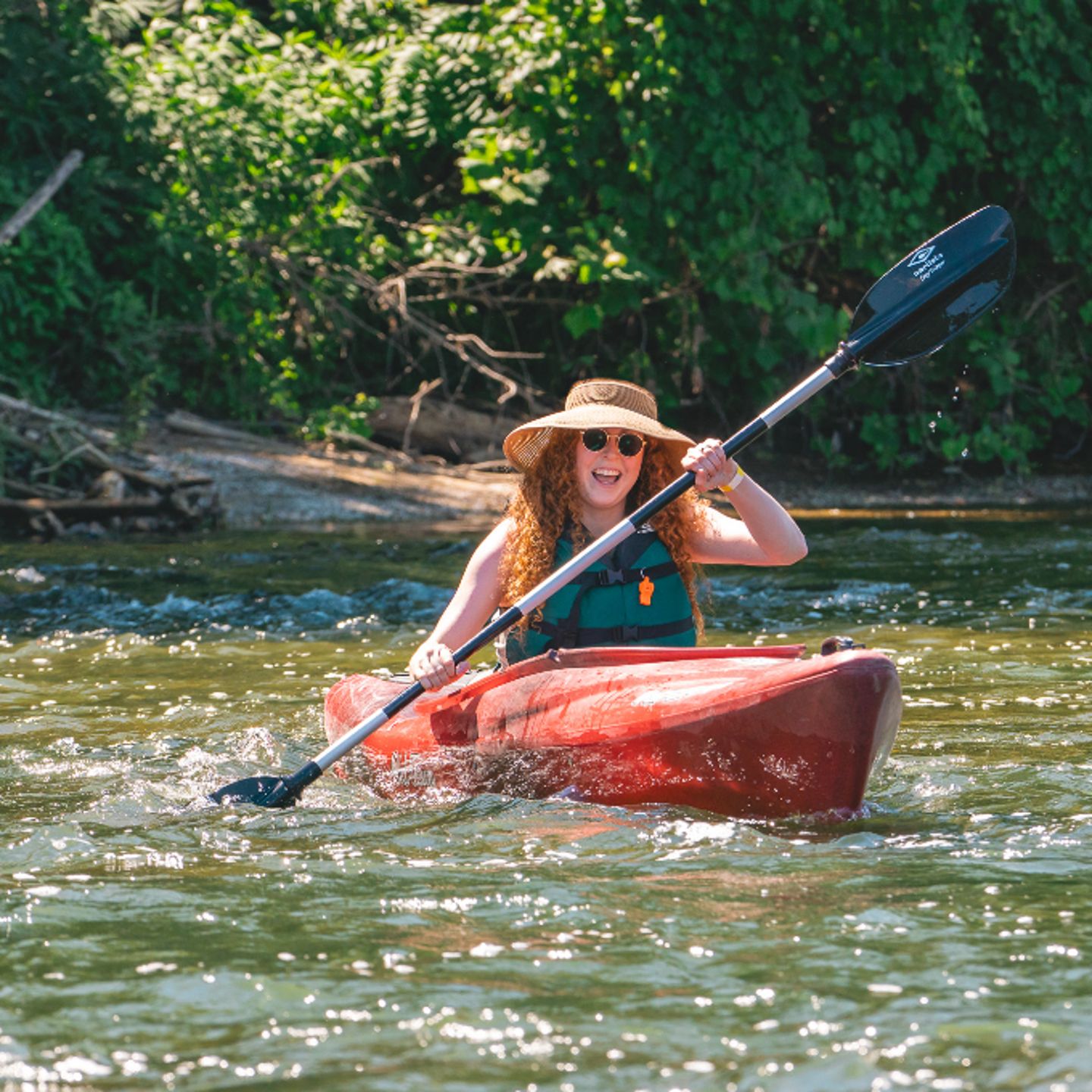 Woman kayaking