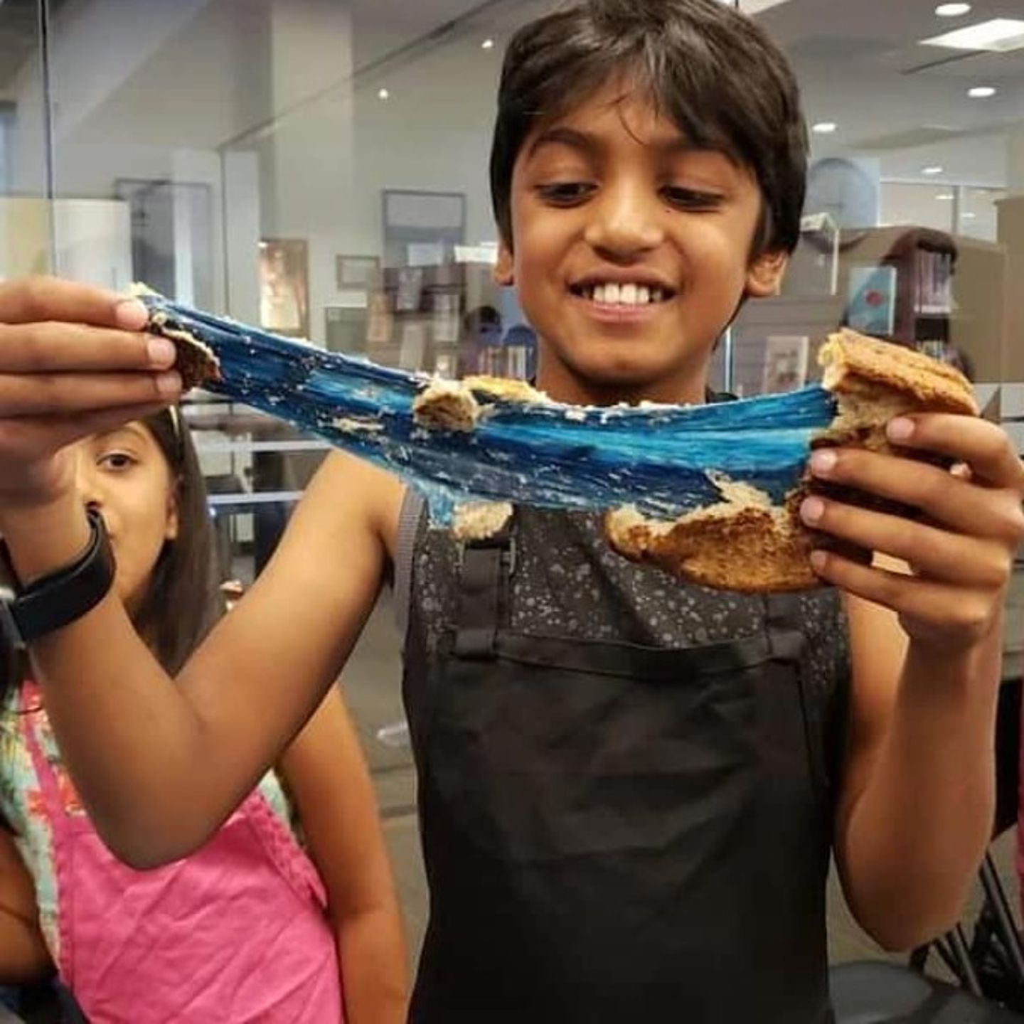 Kid with finished food