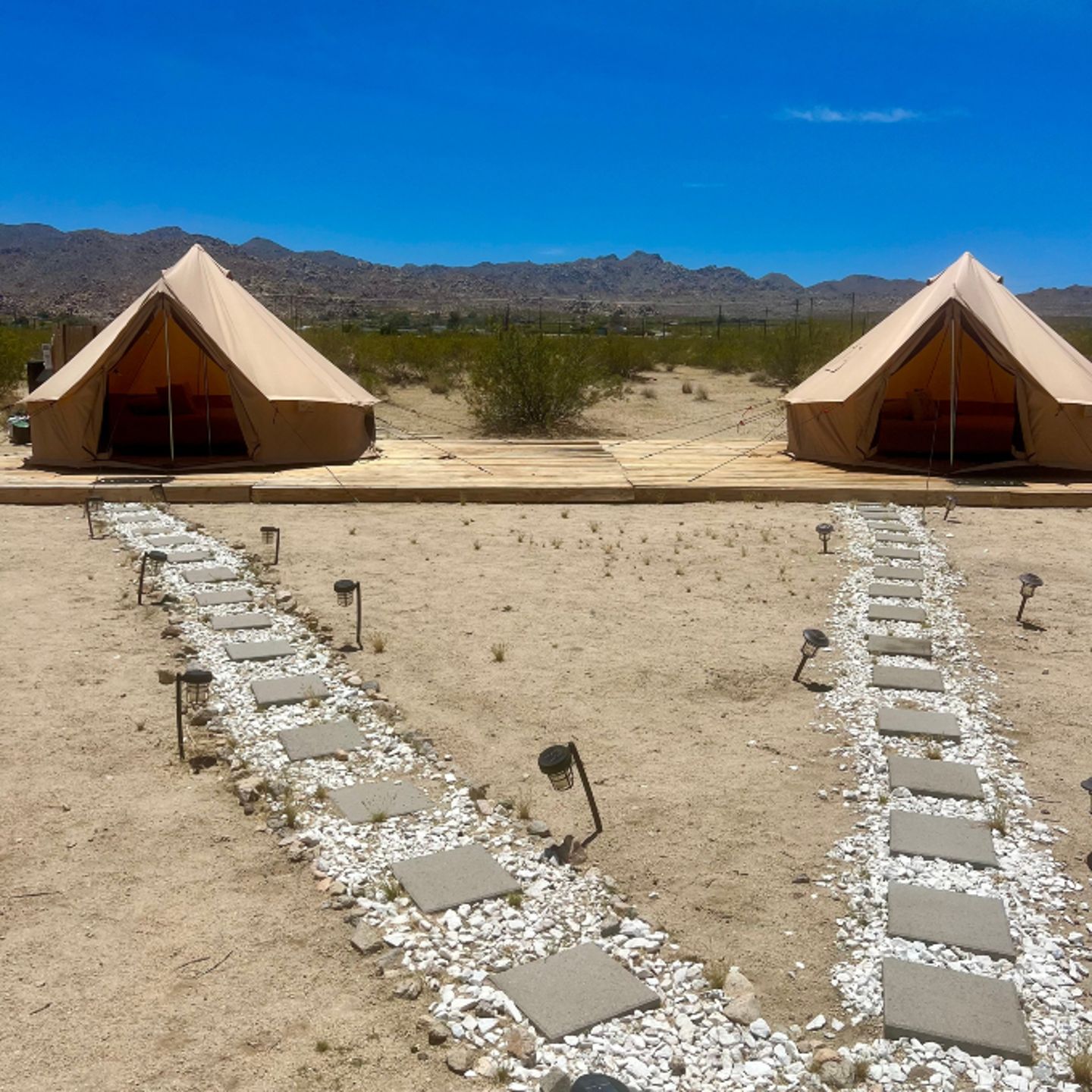 Two glamping tents