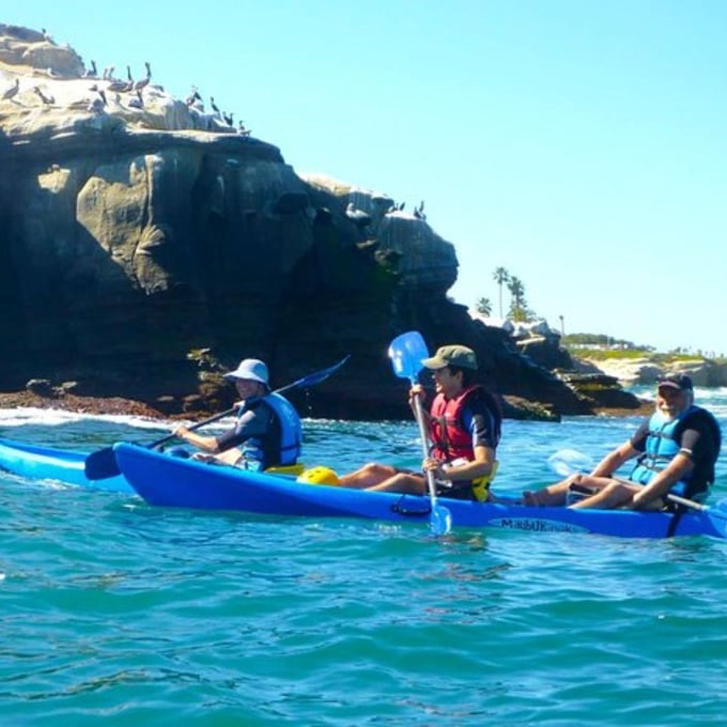 People kayaking