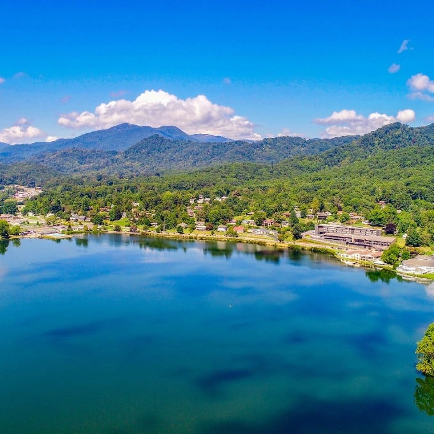 Blue lake and mountains
