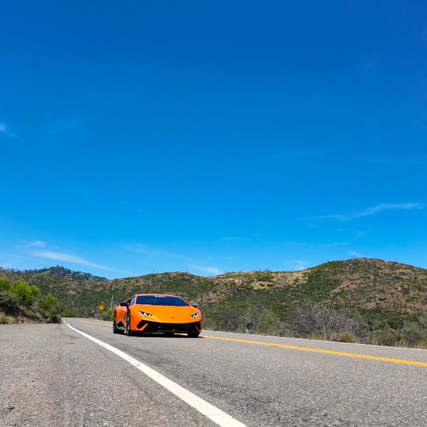 Lambo on open road