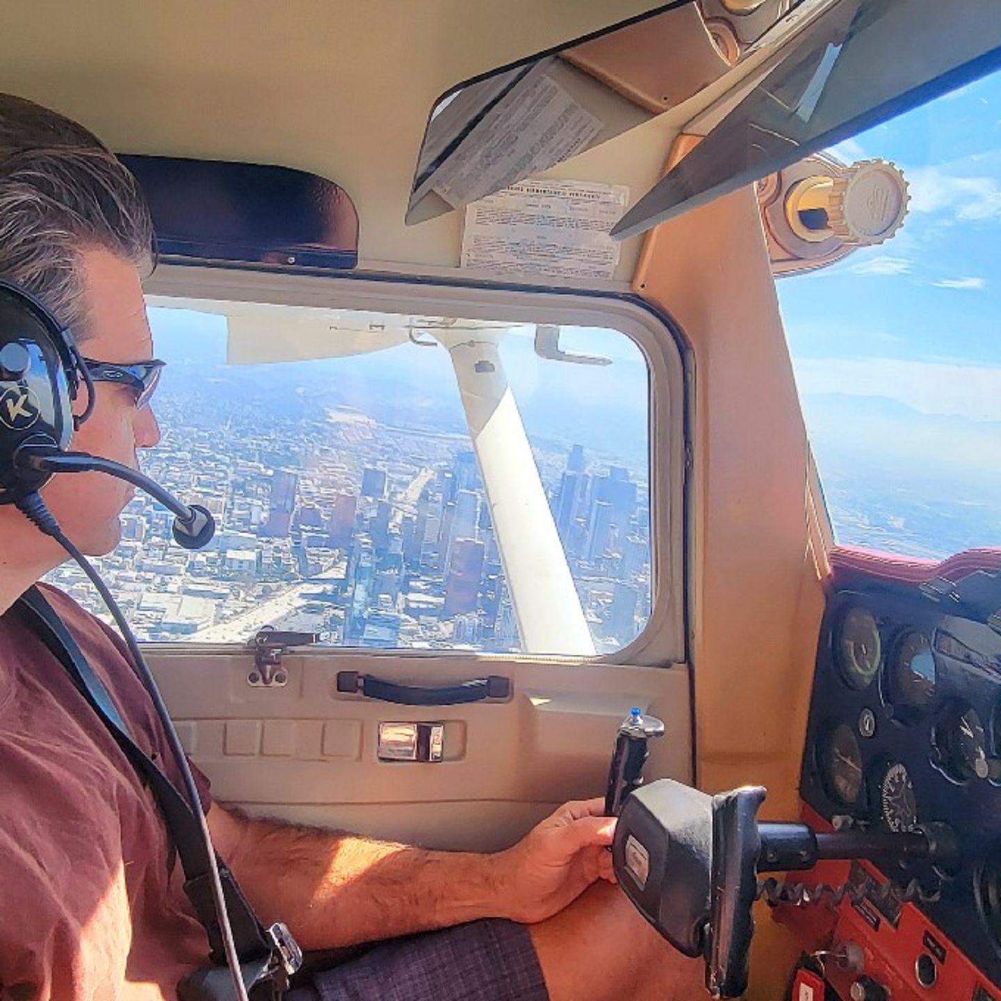 Man flying plane