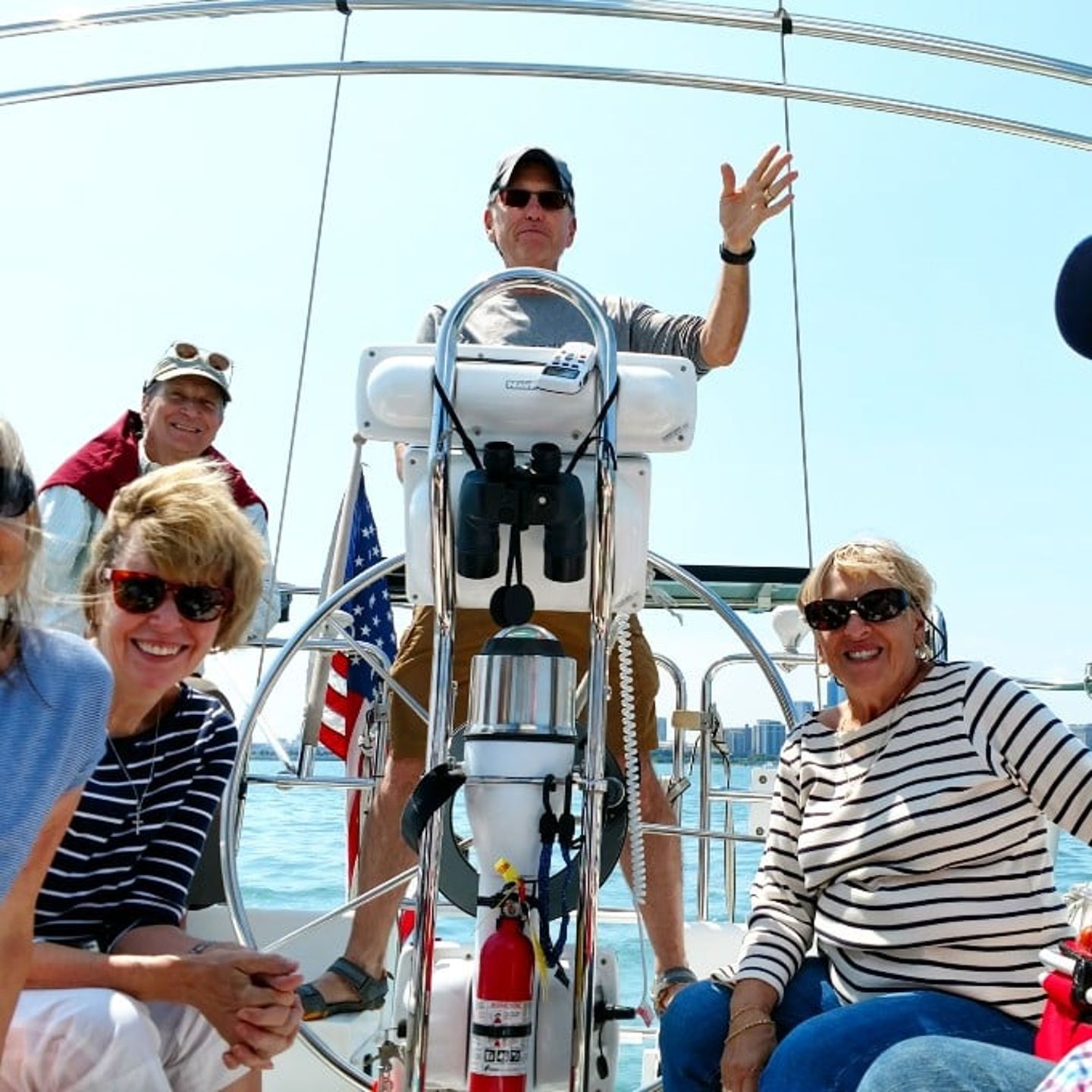 Captain with Students