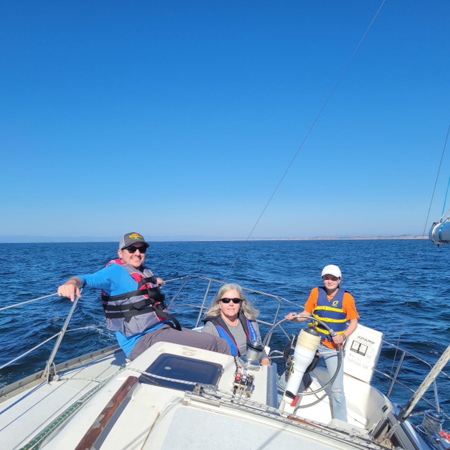 Group on boat
